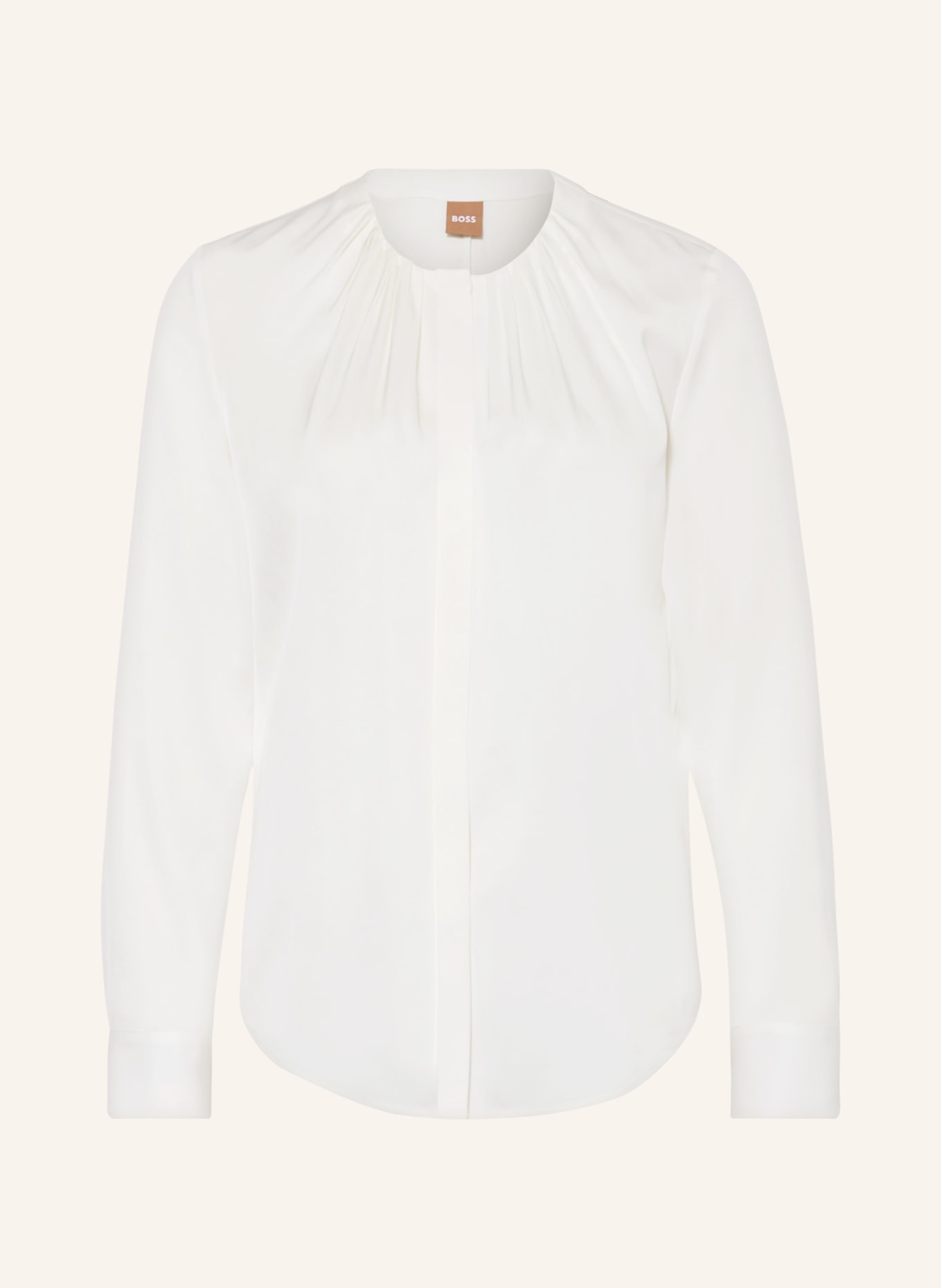 BOSS Shirt blouse BANORAH in silk, Color: WHITE (Image 1)