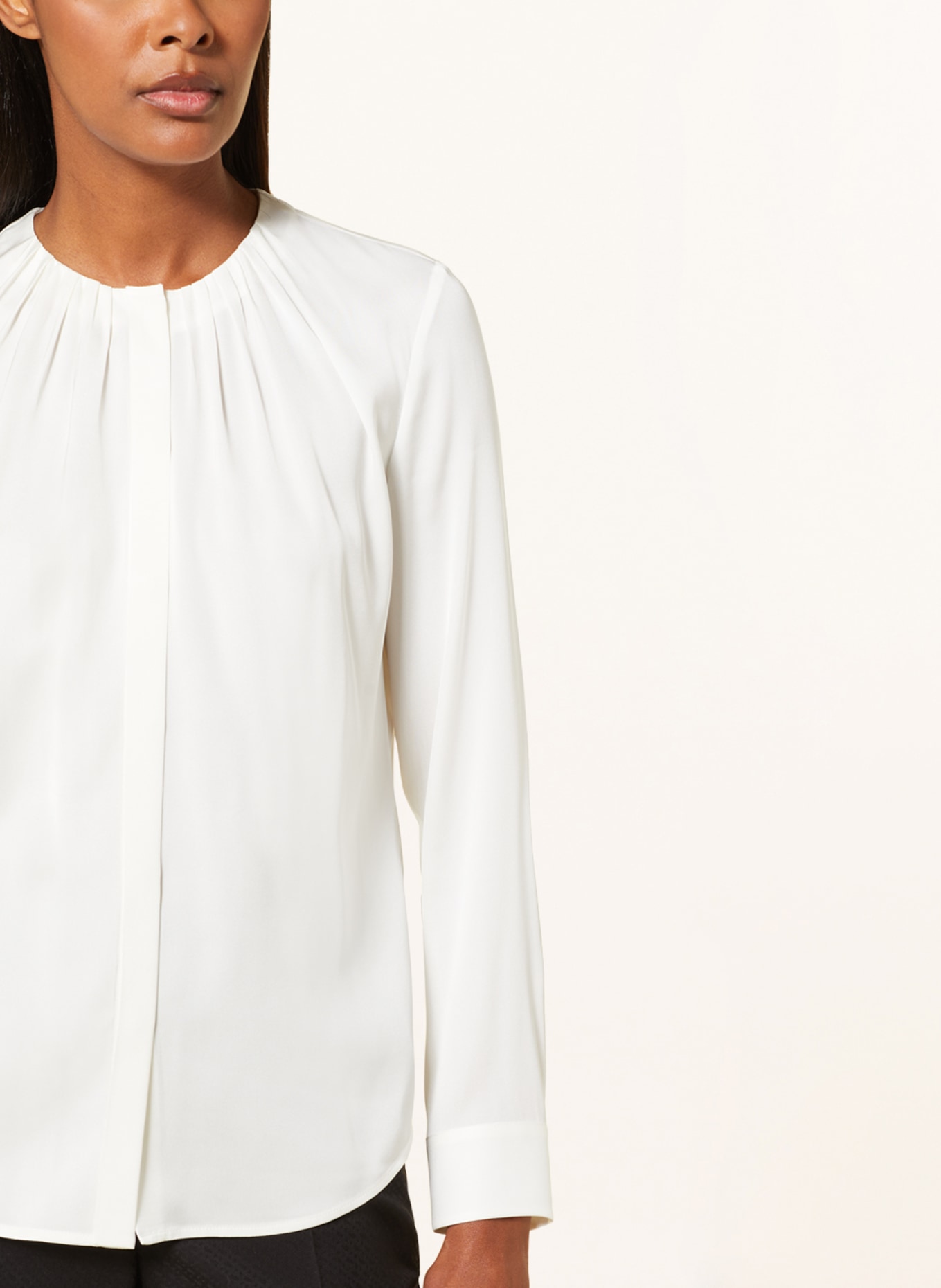 BOSS Shirt blouse BANORAH in silk, Color: WHITE (Image 4)