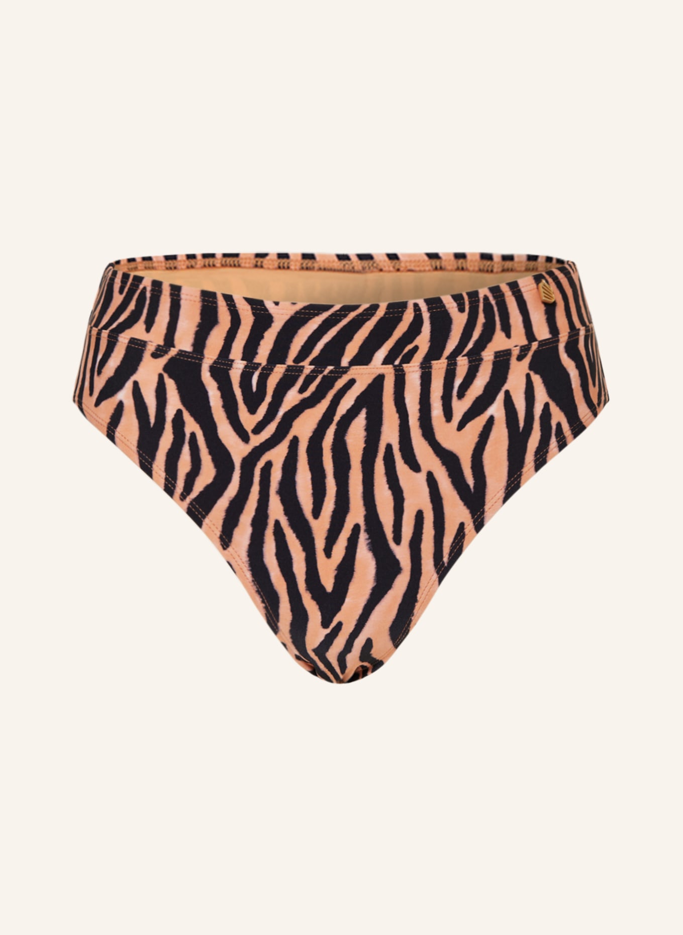 BEACHLIFE High-waist bikini bottoms SOFT ZEBRA, Color: DARK ORANGE/ BLACK (Image 1)