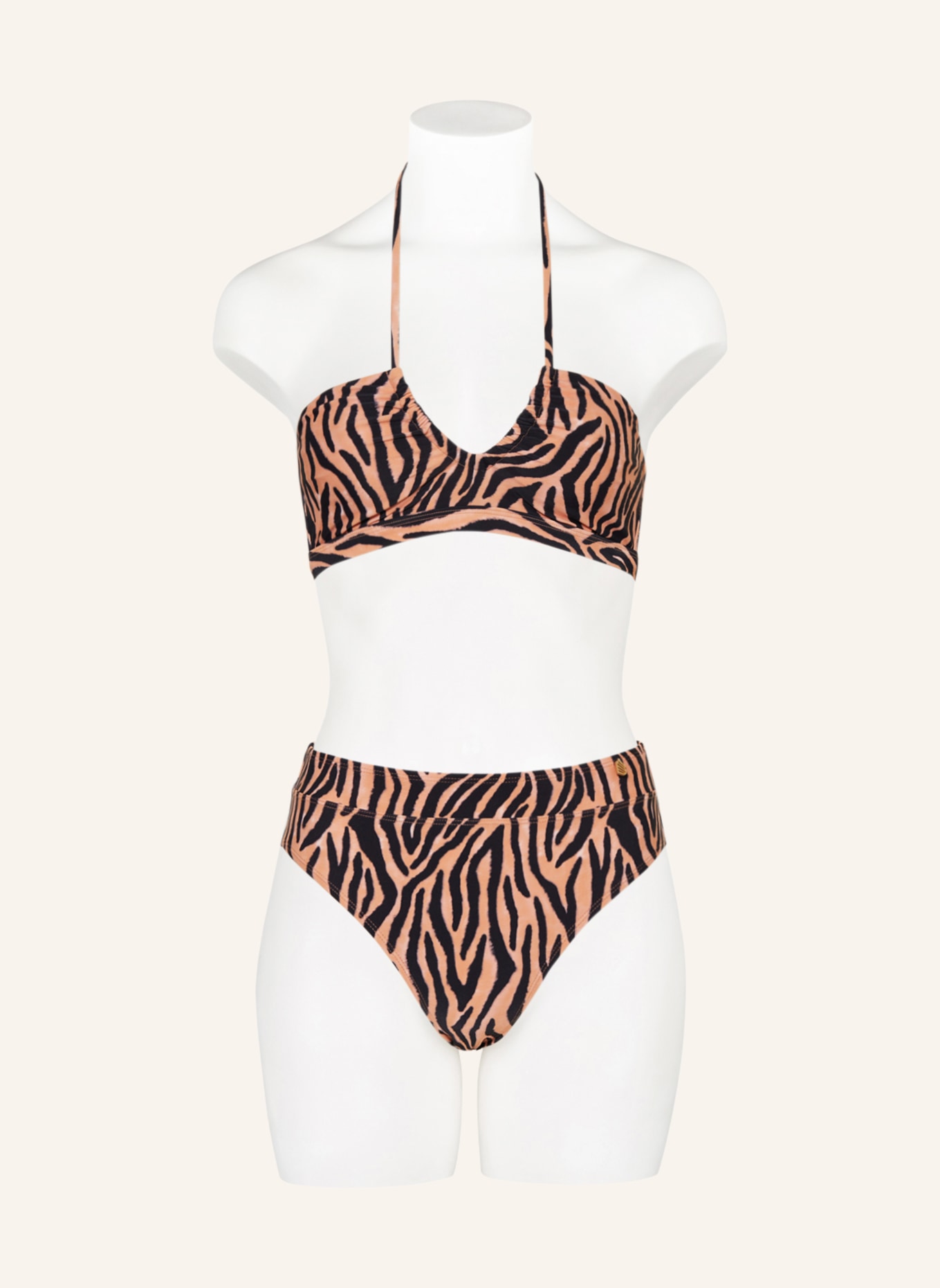 BEACHLIFE High-Waist-Bikini-Hose SOFT ZEBRA, Farbe: DUNKELORANGE/ SCHWARZ (Bild 2)