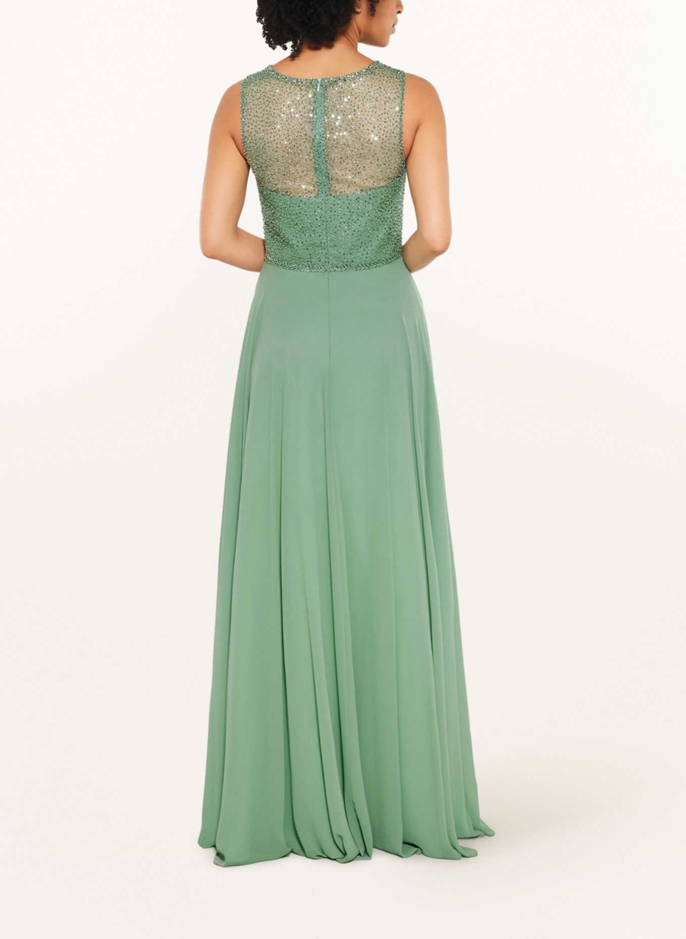 SWING Evening dress with sequins and decorative gems, Color: LIGHT GREEN (Image 3)