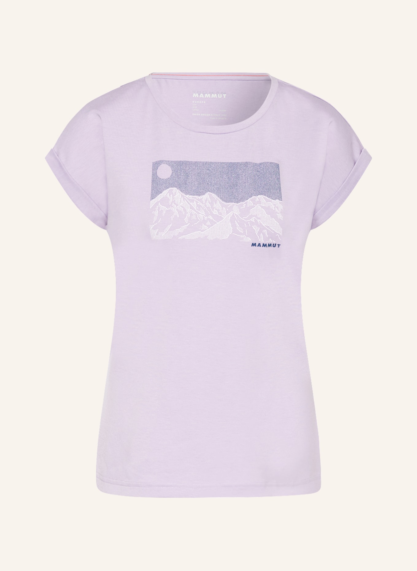MAMMUT T-shirt MOUNTAIN TRILOGY with UV protection 50+, Color: LIGHT PURPLE/ DARK PURPLE/ WHITE (Image 1)