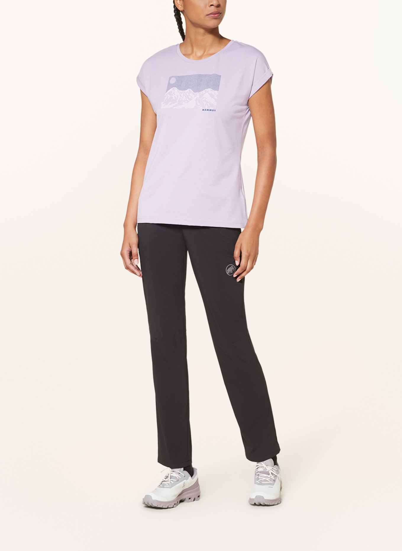 MAMMUT T-shirt MOUNTAIN TRILOGY with UV protection 50+, Color: LIGHT PURPLE/ DARK PURPLE/ WHITE (Image 2)