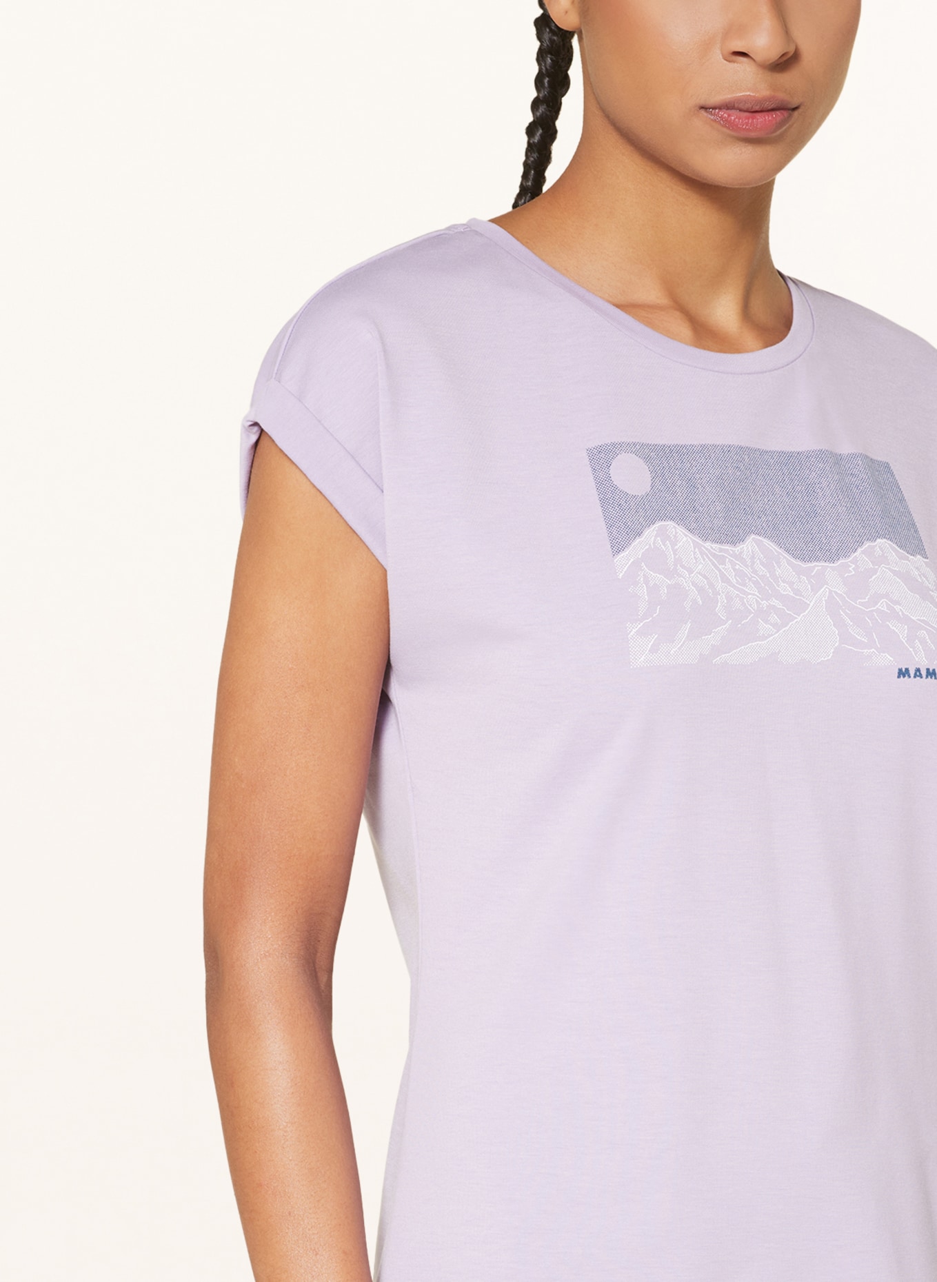 MAMMUT T-shirt MOUNTAIN TRILOGY with UV protection 50+, Color: LIGHT PURPLE/ DARK PURPLE/ WHITE (Image 4)