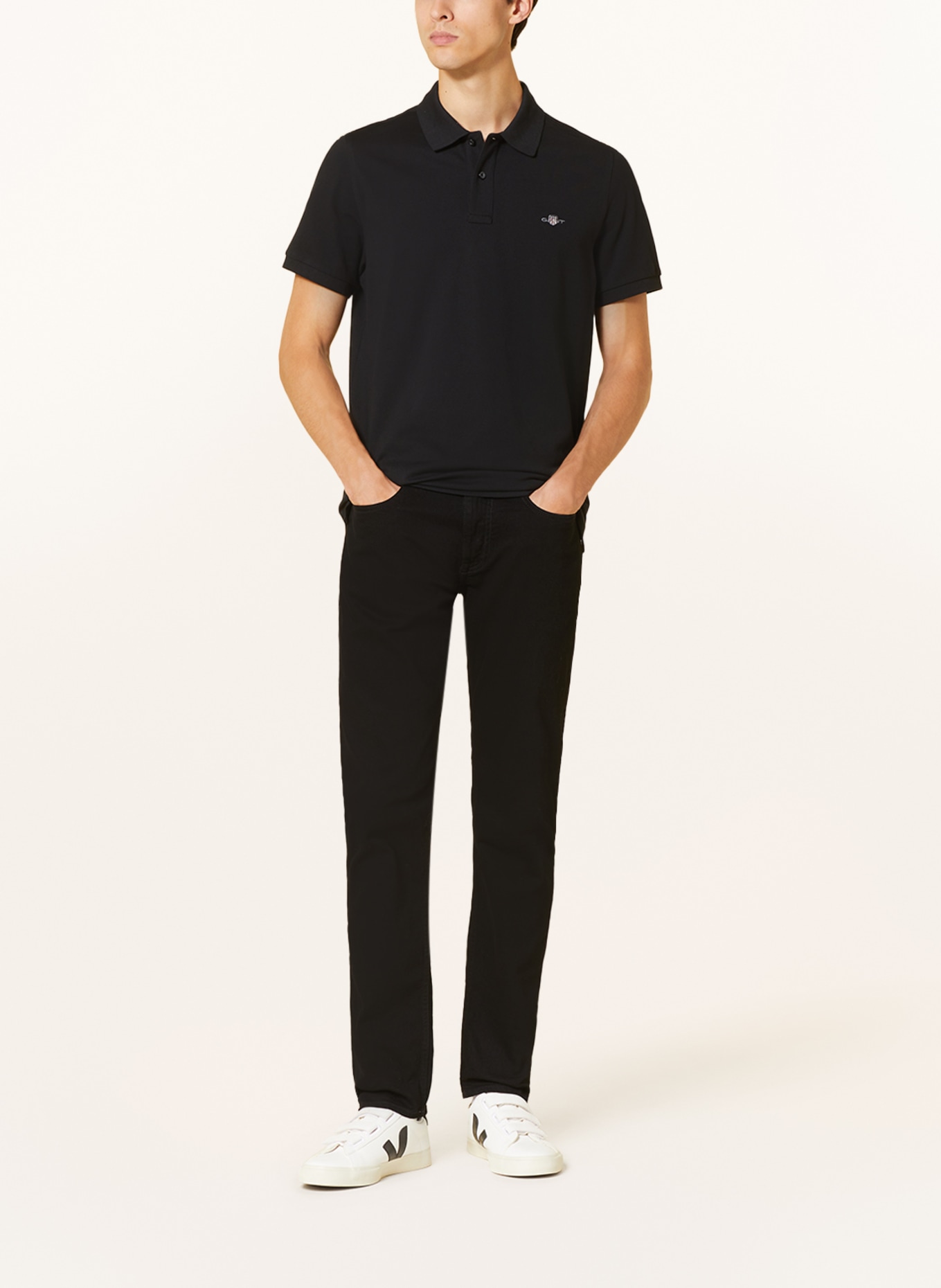 GANT Piqué-Poloshirt Regular Fit, Farbe: SCHWARZ (Bild 2)