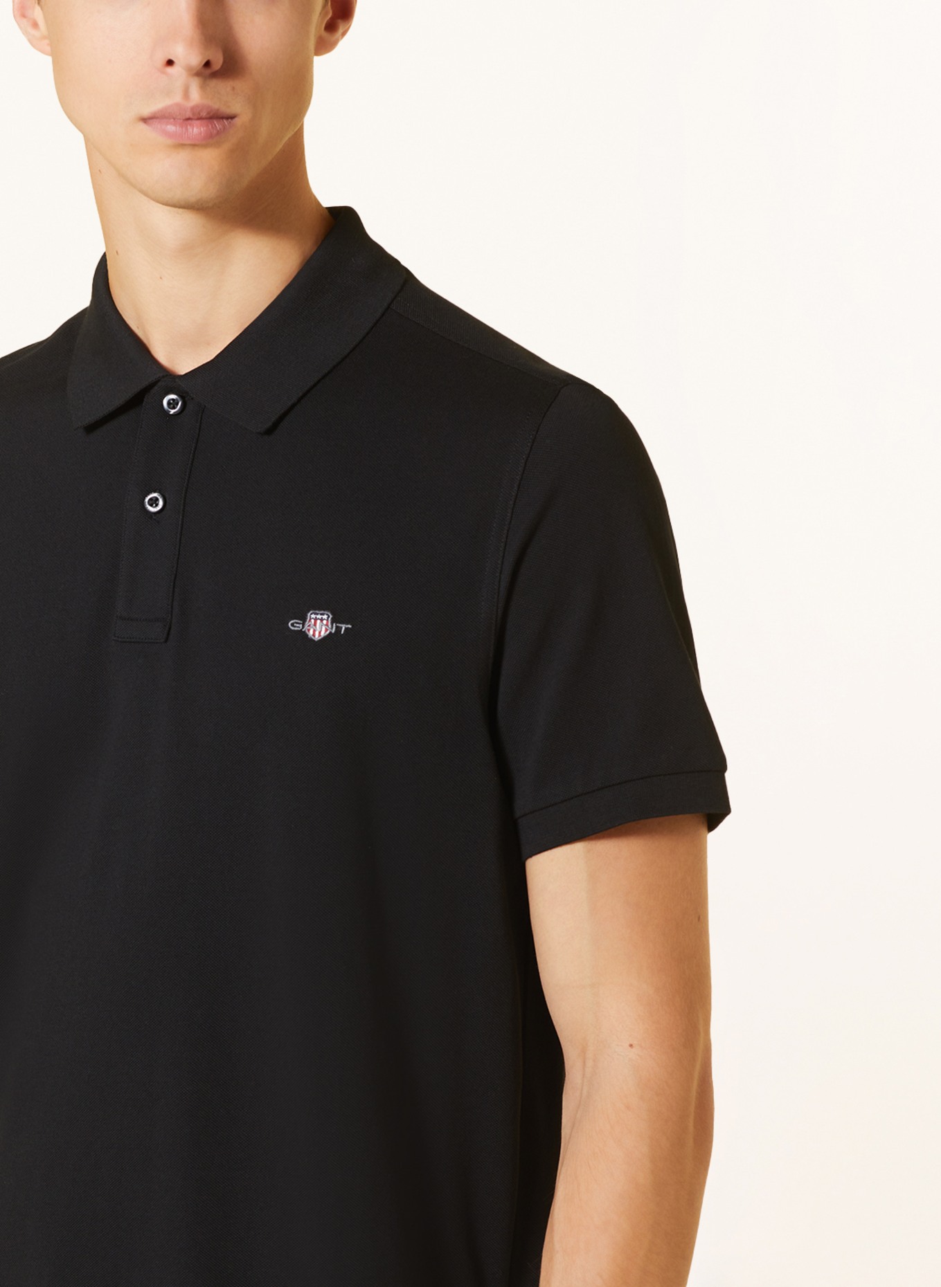 GANT Piqué-Poloshirt Regular Fit, Farbe: SCHWARZ (Bild 4)