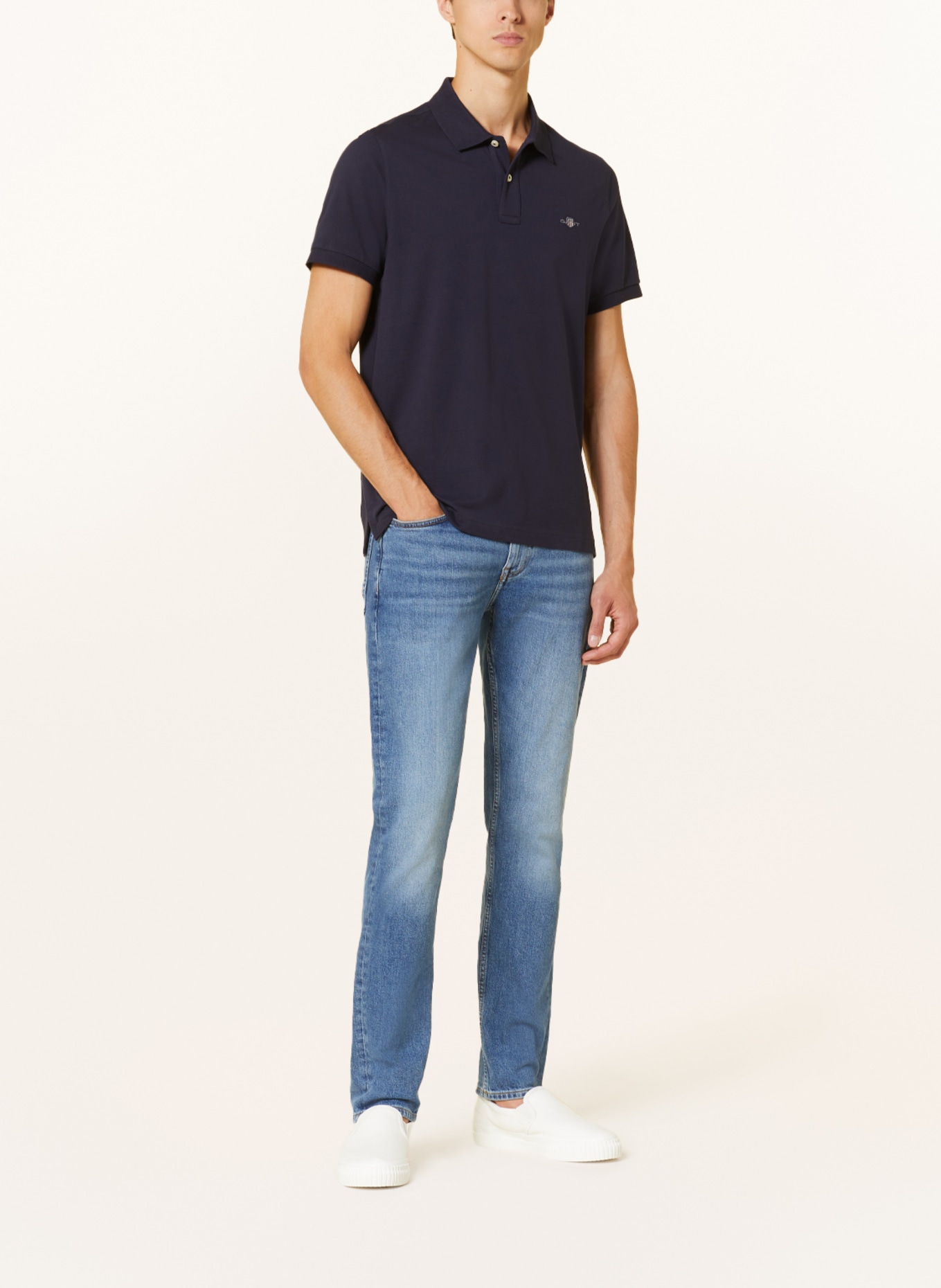 GANT Piqué-Poloshirt Regular Fit, Farbe: DUNKELBLAU (Bild 2)