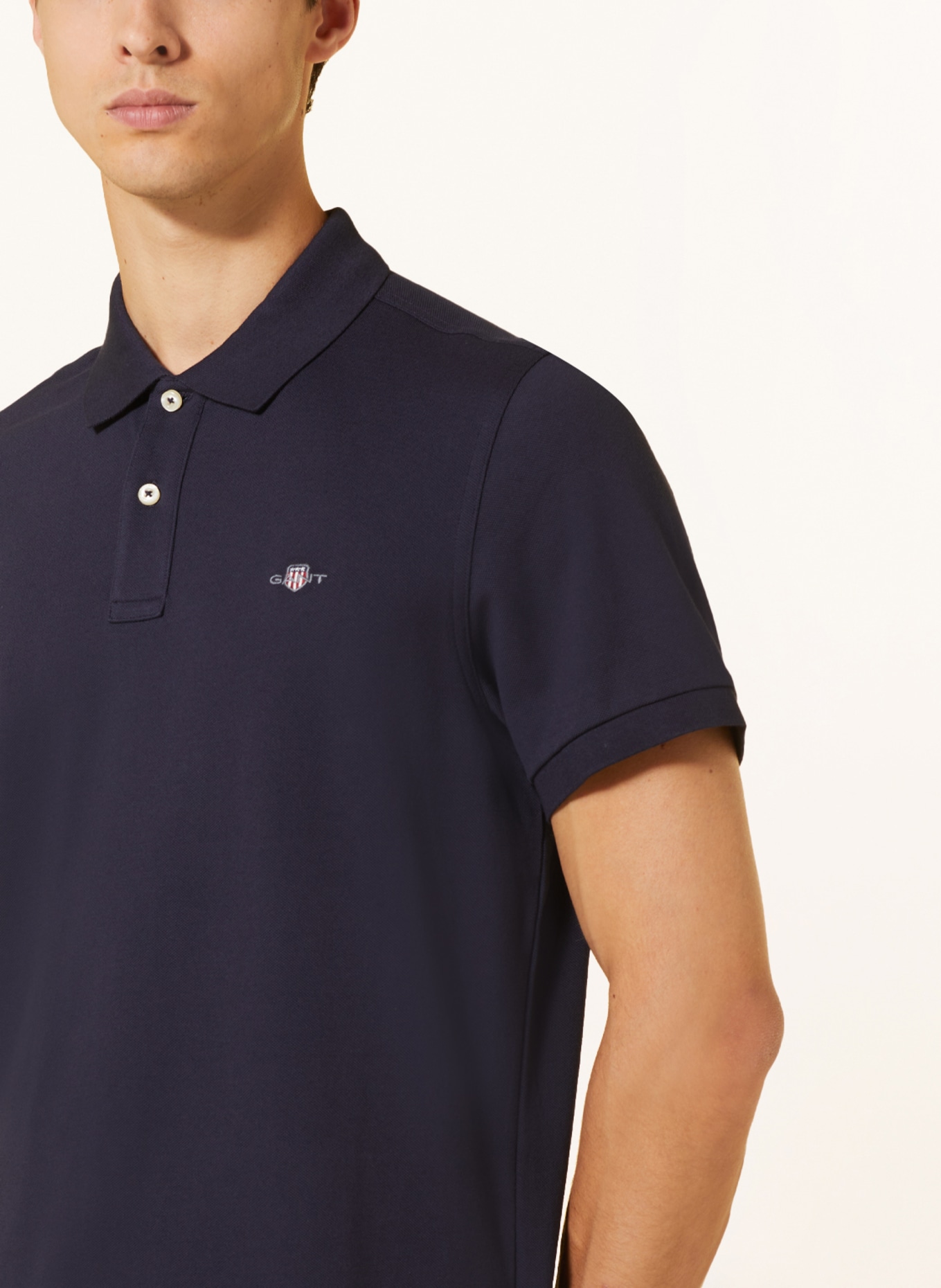 GANT Piqué-Poloshirt Regular Fit, Farbe: DUNKELBLAU (Bild 4)