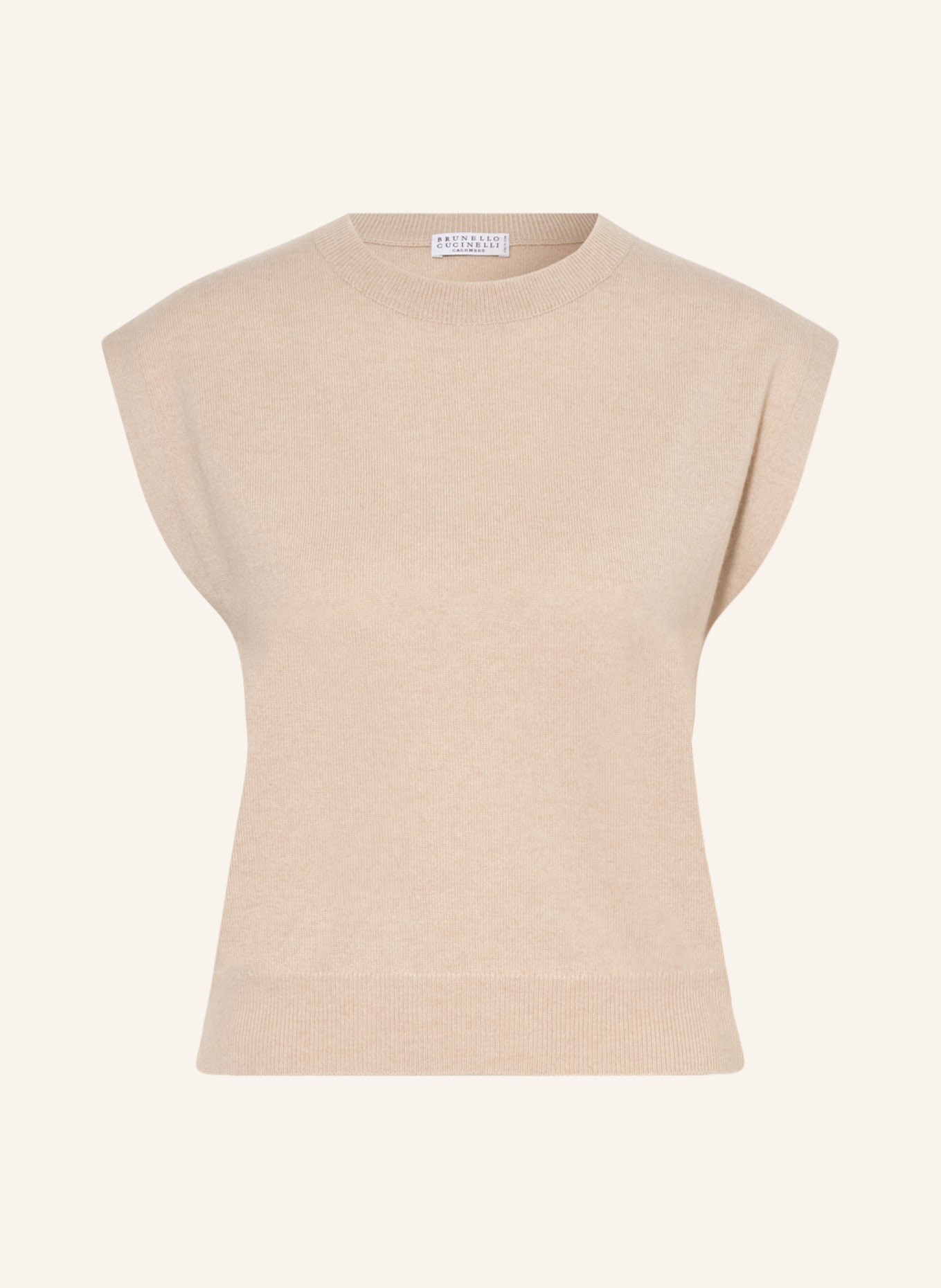 BRUNELLO CUCINELLI T-shirt with cashmere and glitter thread, Color: BEIGE (Image 1)