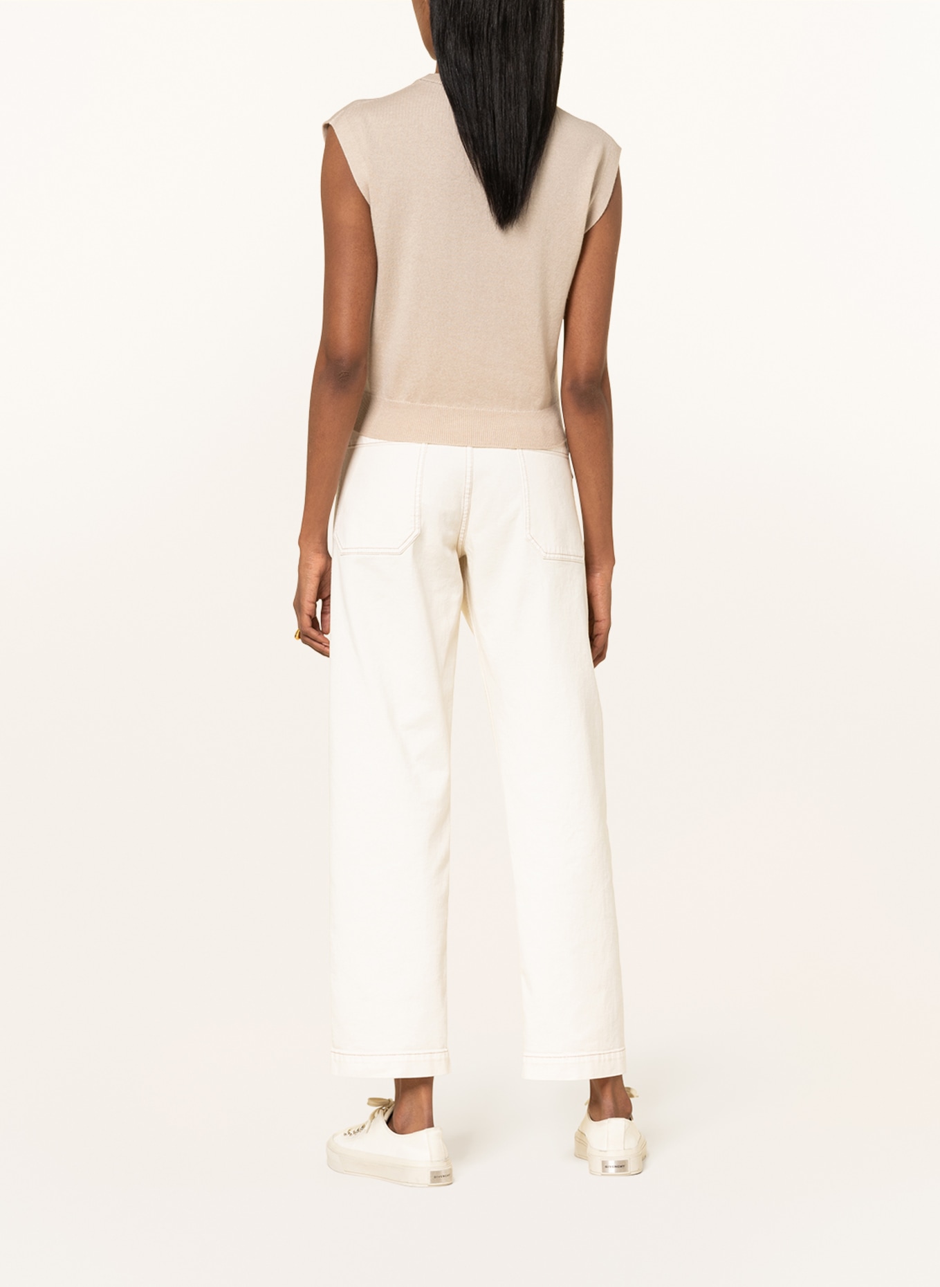 BRUNELLO CUCINELLI T-shirt with cashmere and glitter thread, Color: BEIGE (Image 3)