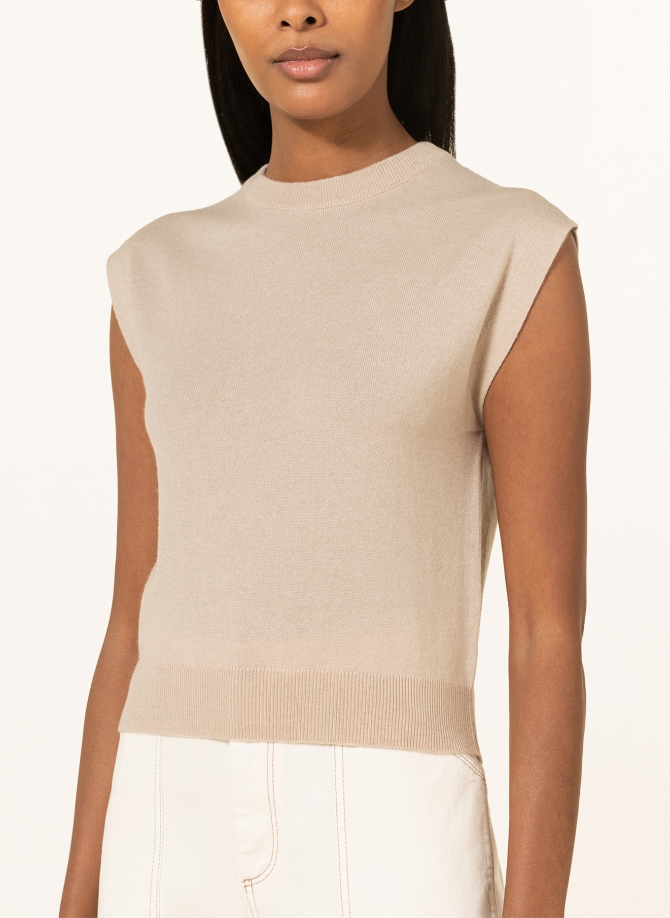 BRUNELLO CUCINELLI T-shirt with cashmere and glitter thread, Color: BEIGE (Image 4)
