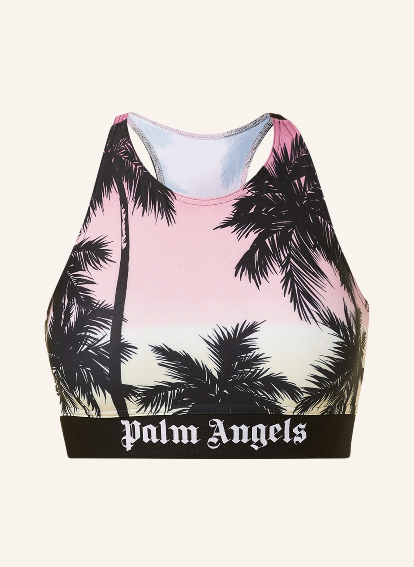 Palm Angels Cropped top, Color: BLACK/ PINK (Image 1)