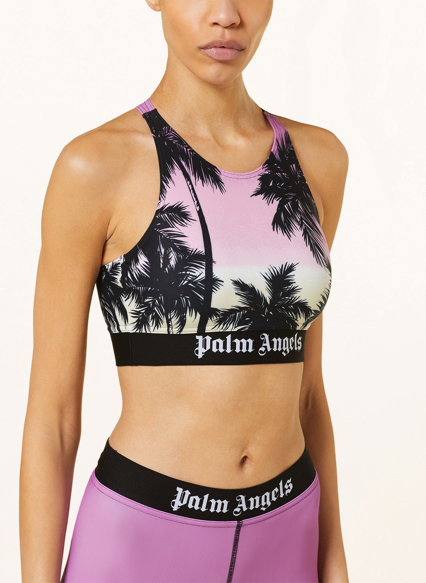 Palm Angels Cropped top in black/ pink