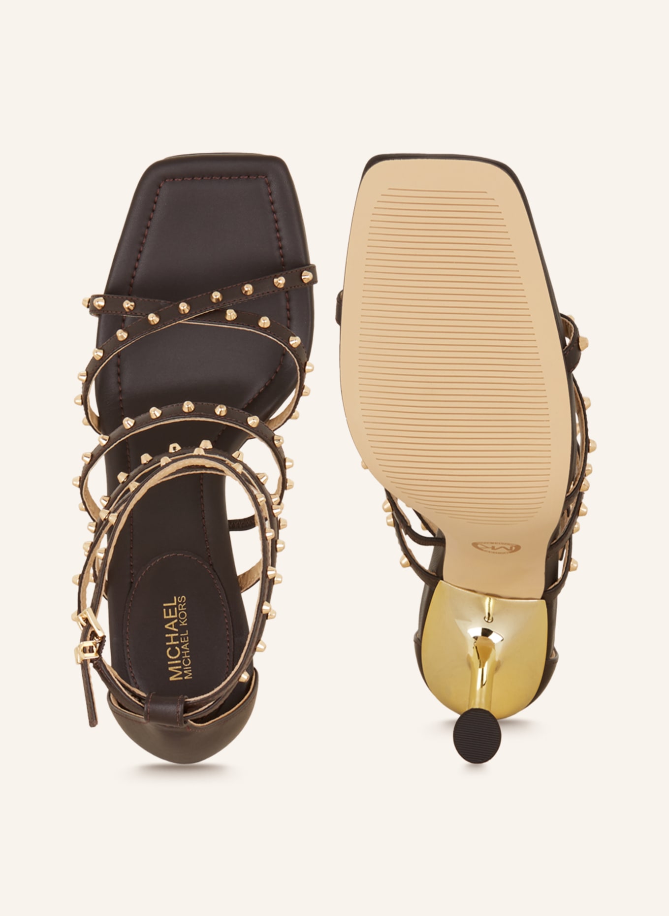 MICHAEL KORS Sandaletten IMANI mit Nieten, Farbe: 251 CHOCOLATE (Bild 5)