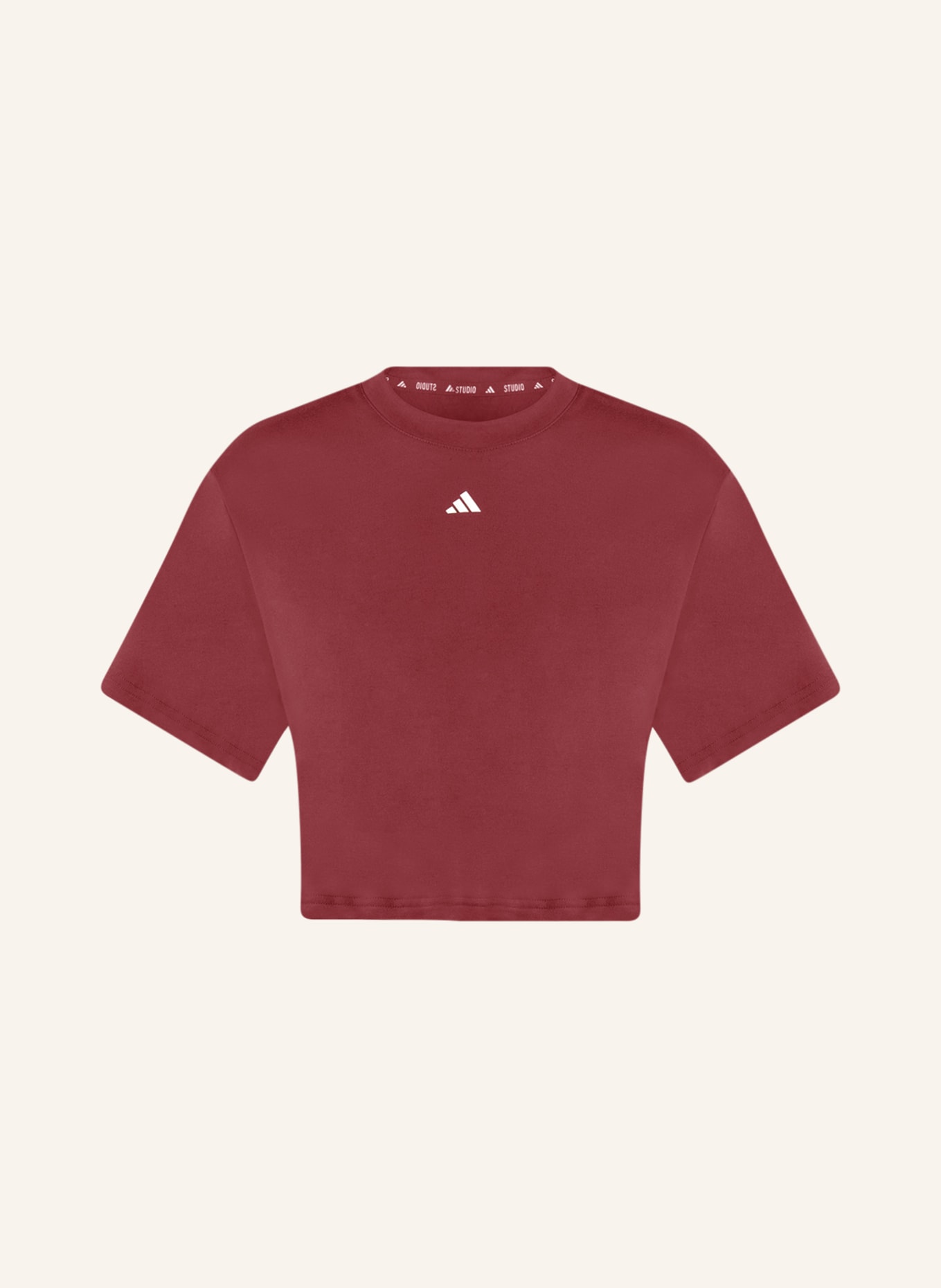 adidas Cropped-Shirt, Farbe: DUNKELROT (Bild 1)
