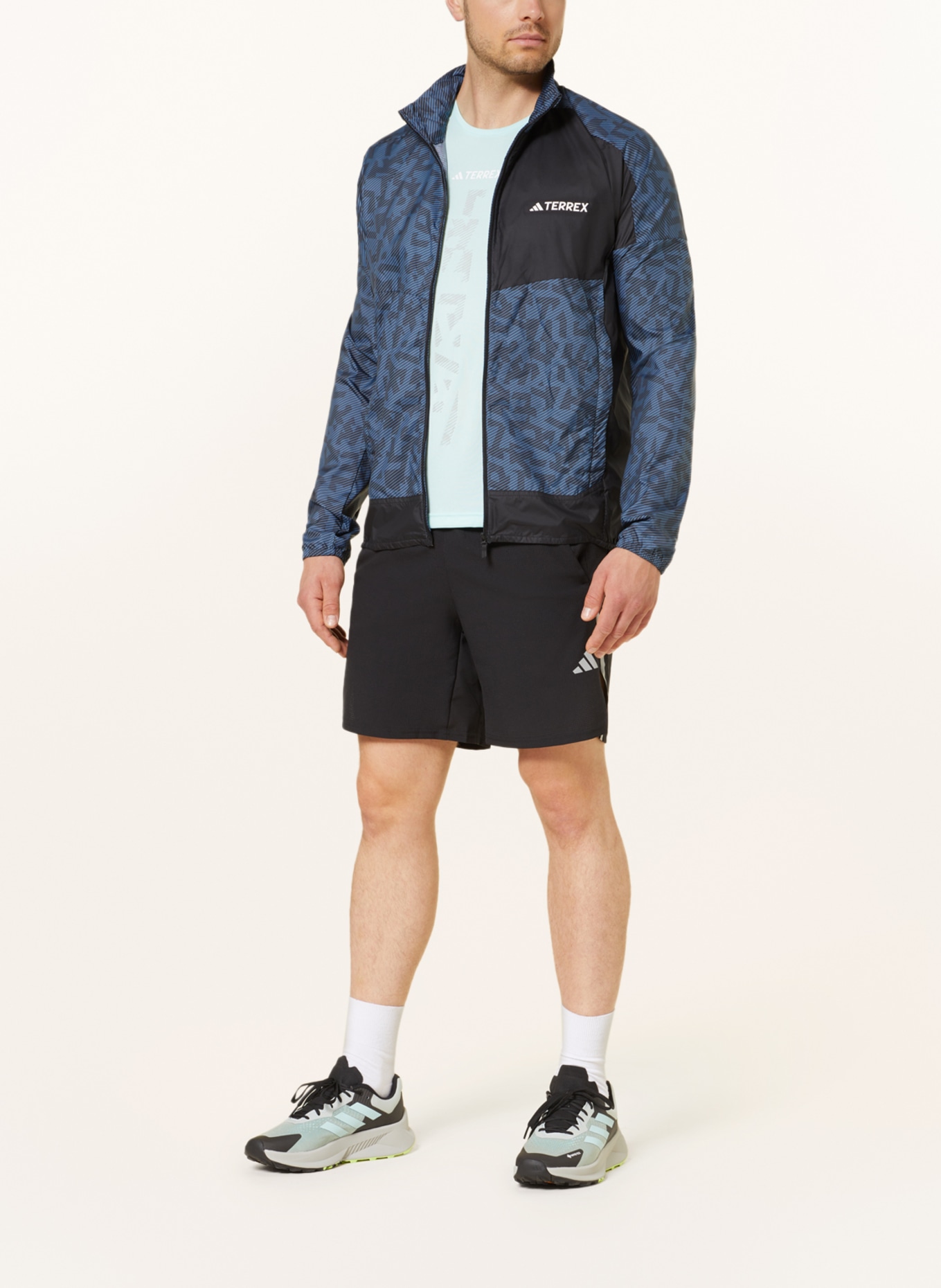 adidas Running jacket TERREX TRAIL RUNNING, Color: BLACK/ BLUE (Image 2)