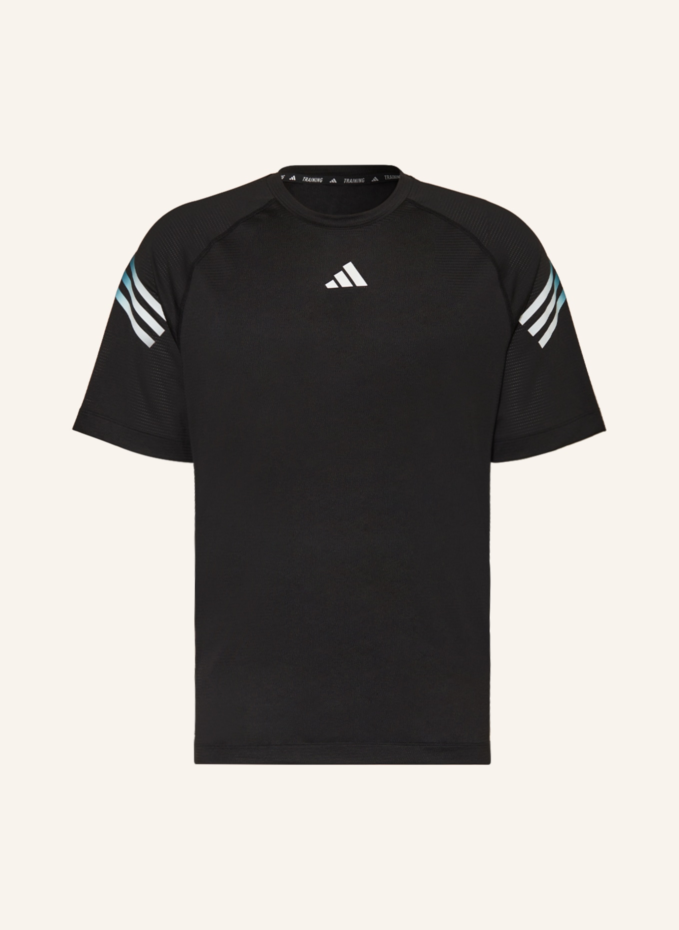 adidas T-shirt TRAIN ICONS, Color: BLACK/ WHITE/ TURQUOISE (Image 1)