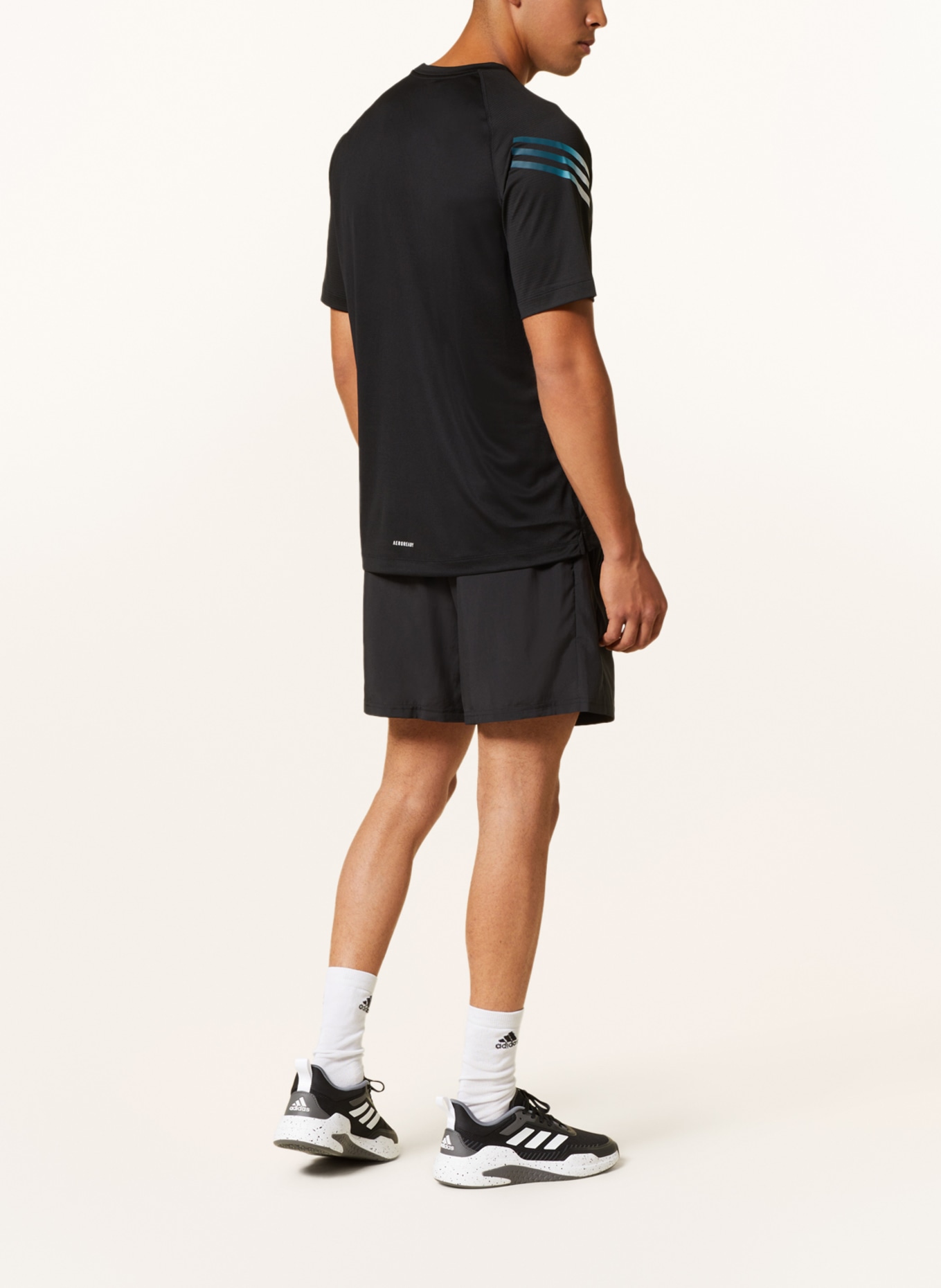 adidas T-shirt TRAIN ICONS, Color: BLACK/ WHITE/ TURQUOISE (Image 3)