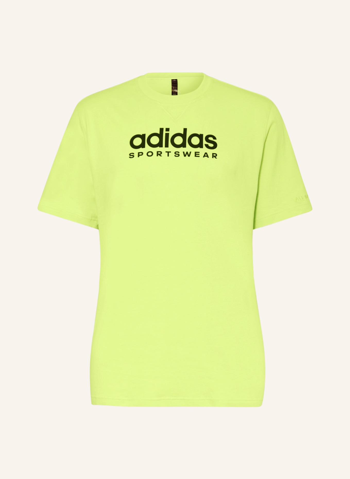 adidas T-shirt ALL SZN, Color: NEON YELLOW/ BLACK (Image 1)
