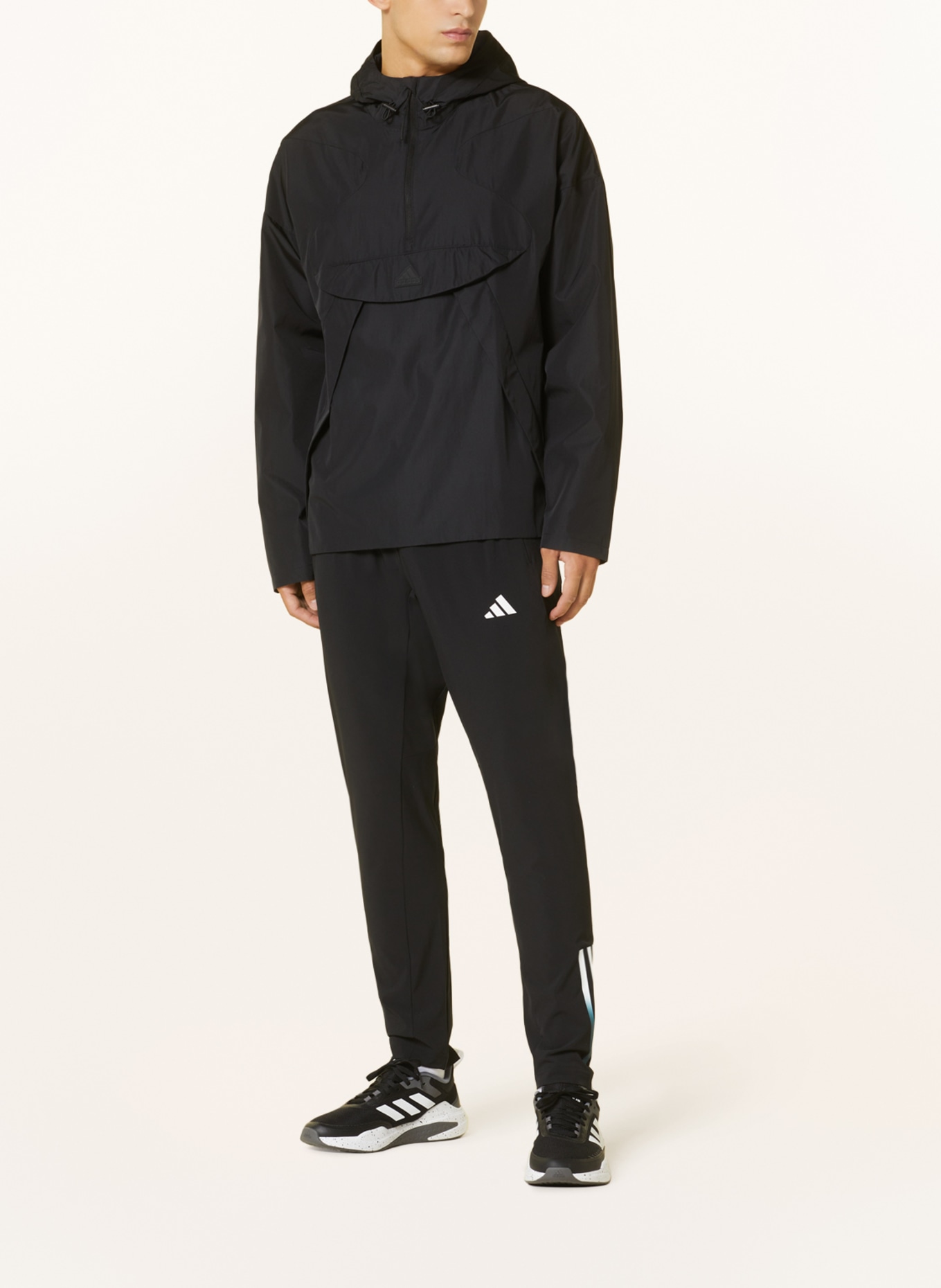 Adidas anorak black hotsell