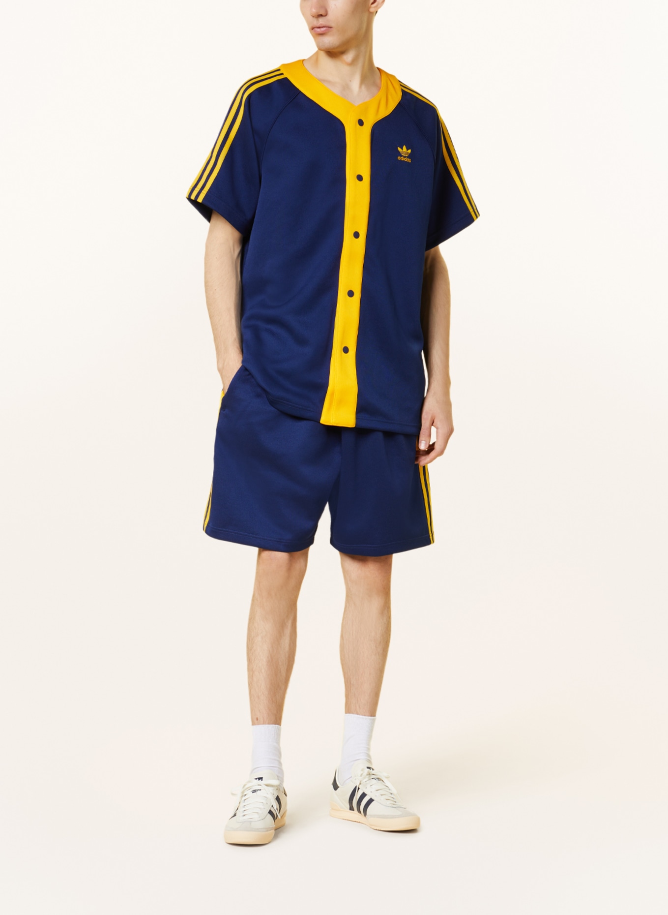adidas Originals Piqué shorts, Color: DARK BLUE/ DARK YELLOW (Image 2)