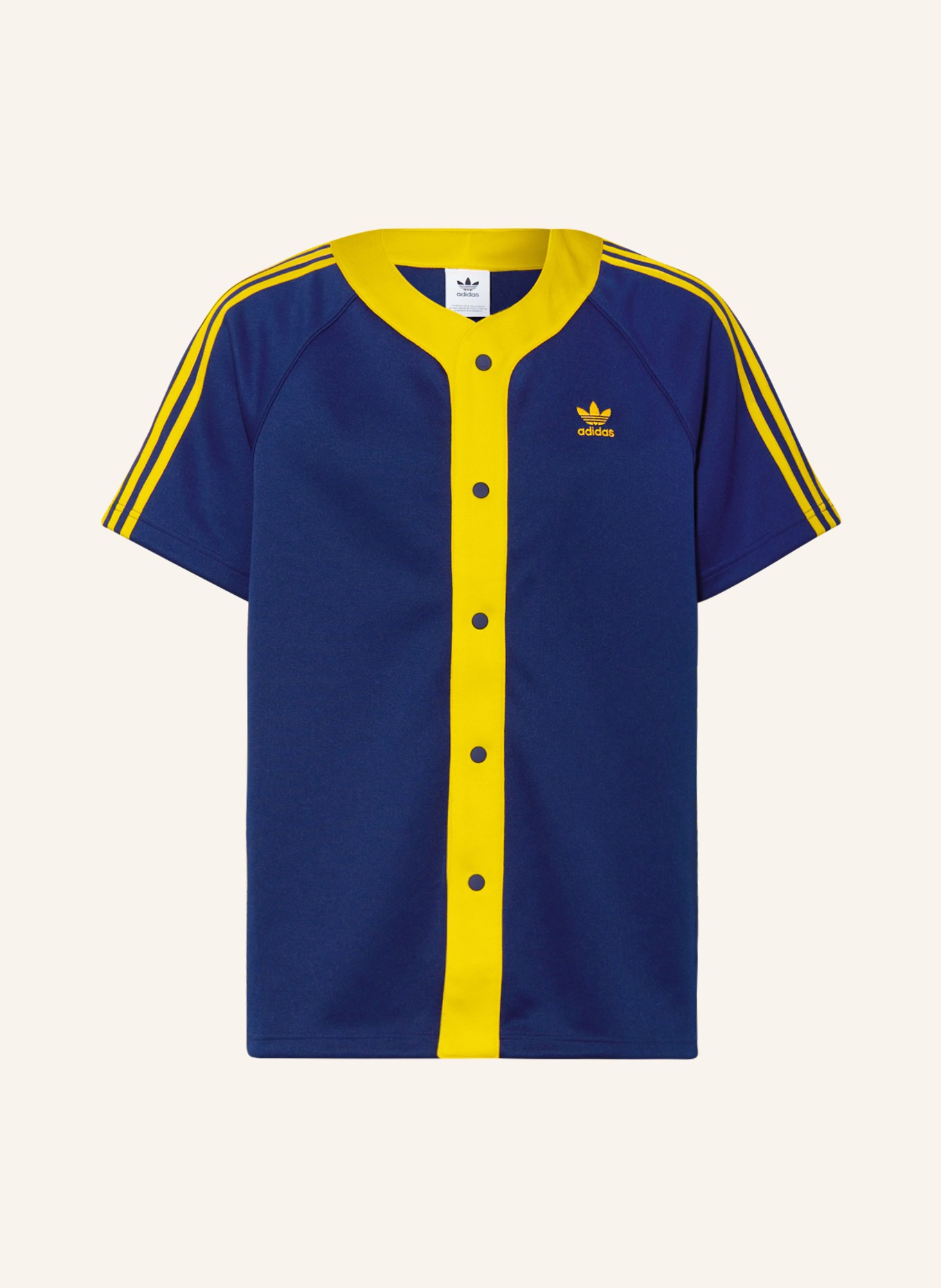 adidas Originals Short sleeve shirt comfort fit in piqué, Color: DARK BLUE/ DARK YELLOW (Image 1)