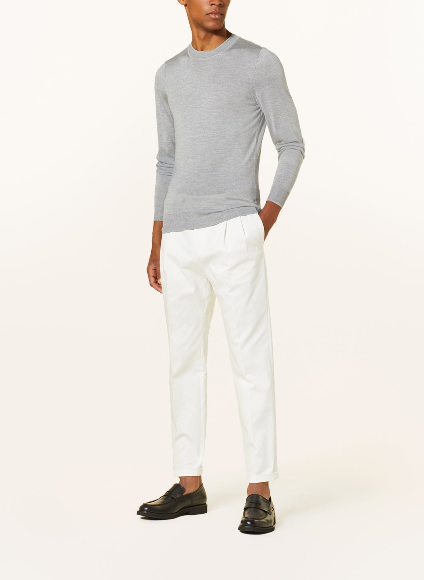 BOSS Silk sweater OTTANO, Color: SILVER (Image 2)