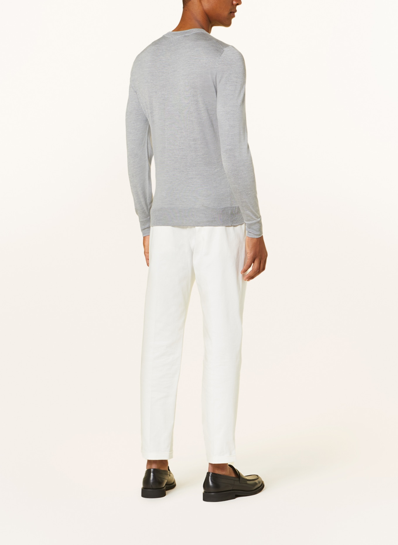 BOSS Silk sweater OTTANO, Color: SILVER (Image 3)