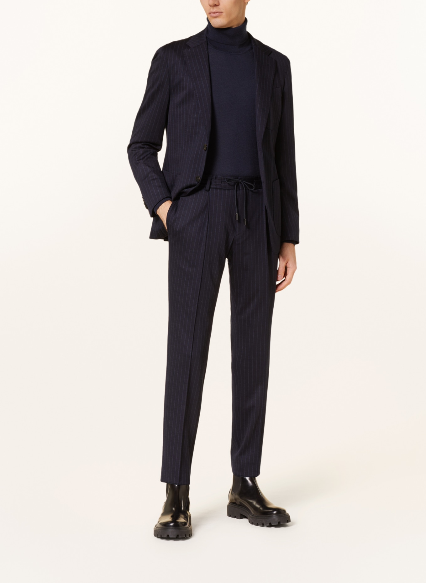 BOSS Suit trousers slim fit in jersey, Color: 404 DARK BLUE (Image 2)