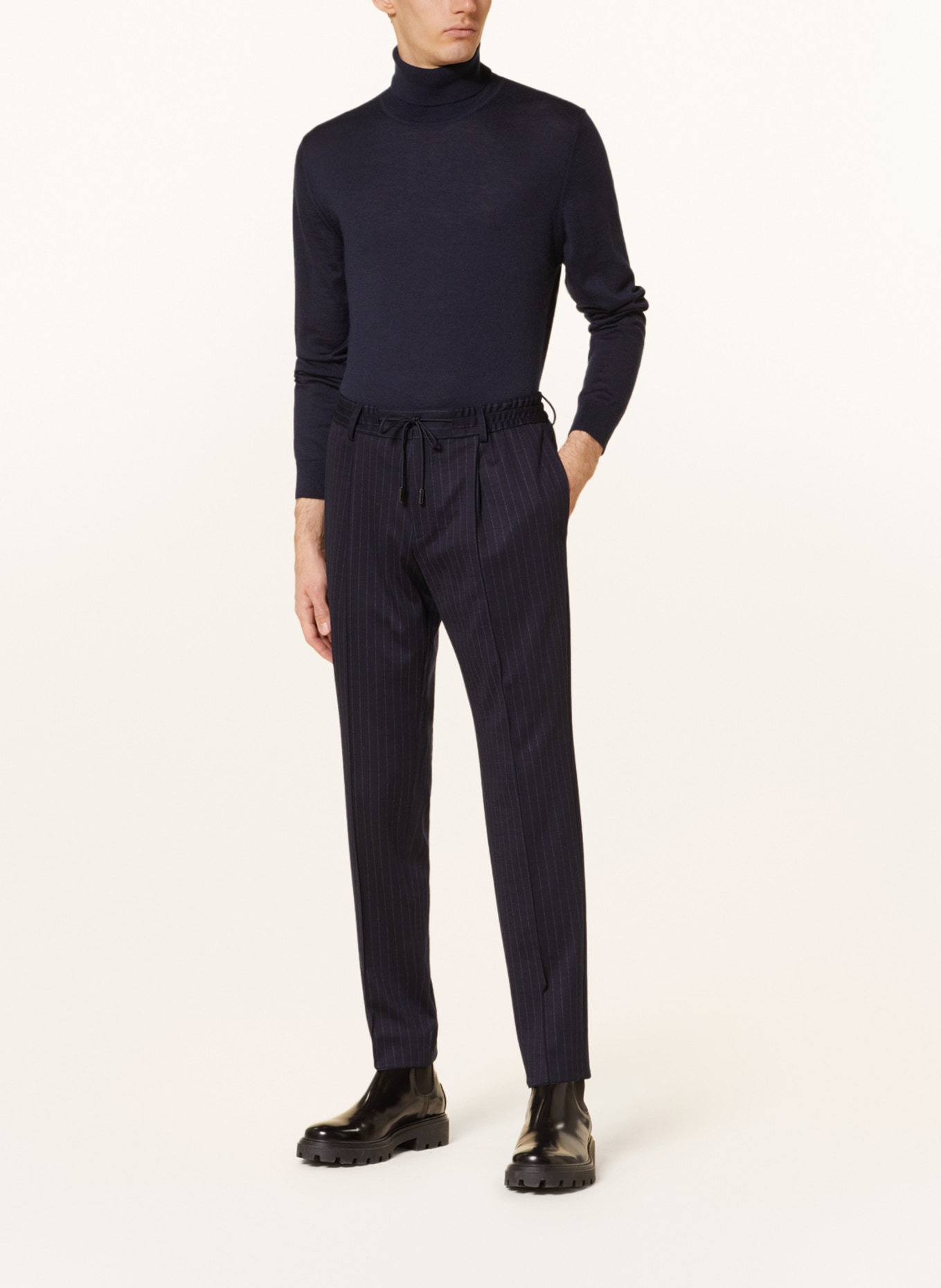BOSS Suit trousers slim fit in jersey, Color: 404 DARK BLUE (Image 3)
