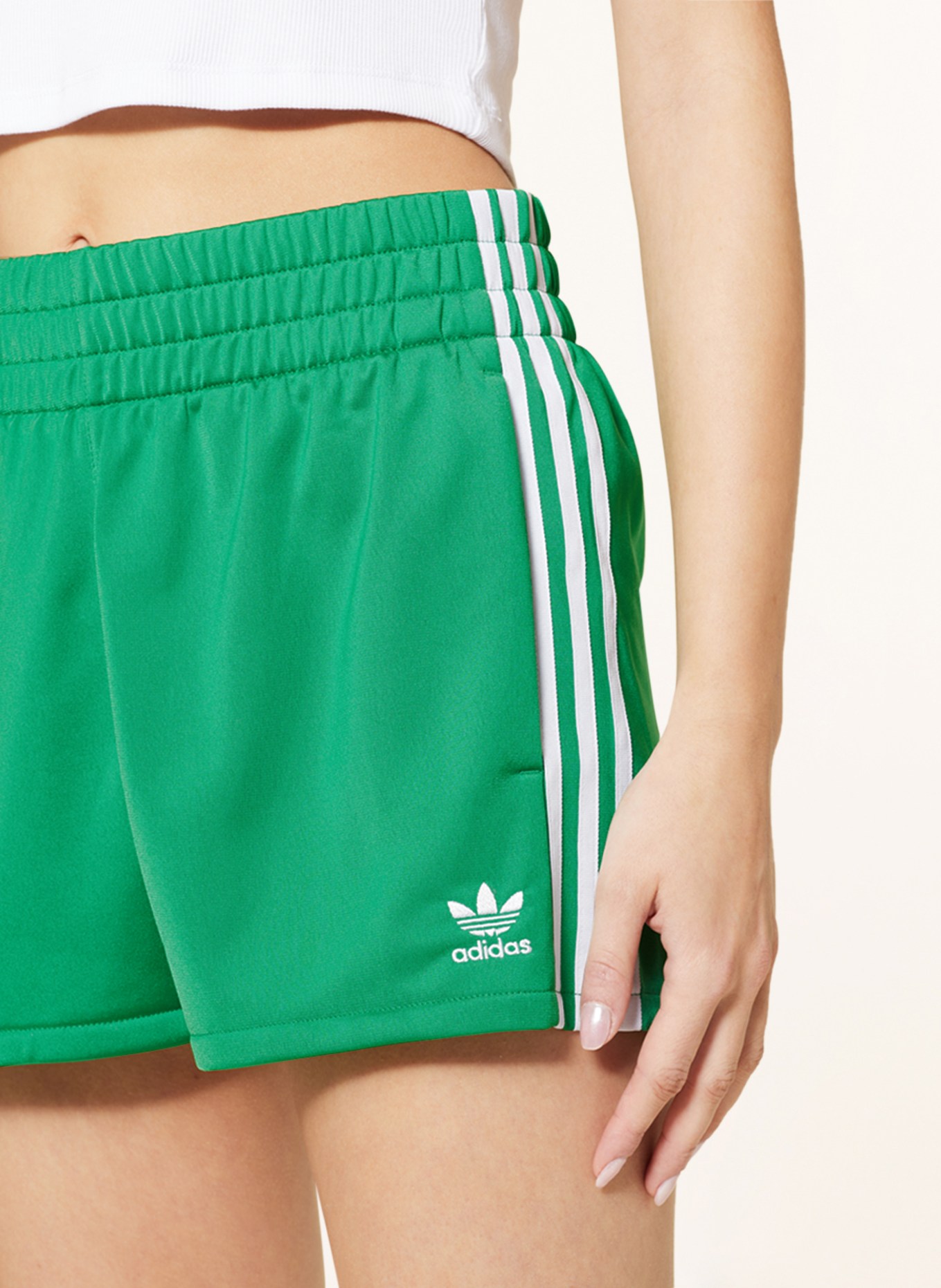 adidas Originals Sweat shorts 3 STRIPES, Color: GREEN/ WHITE (Image 5)