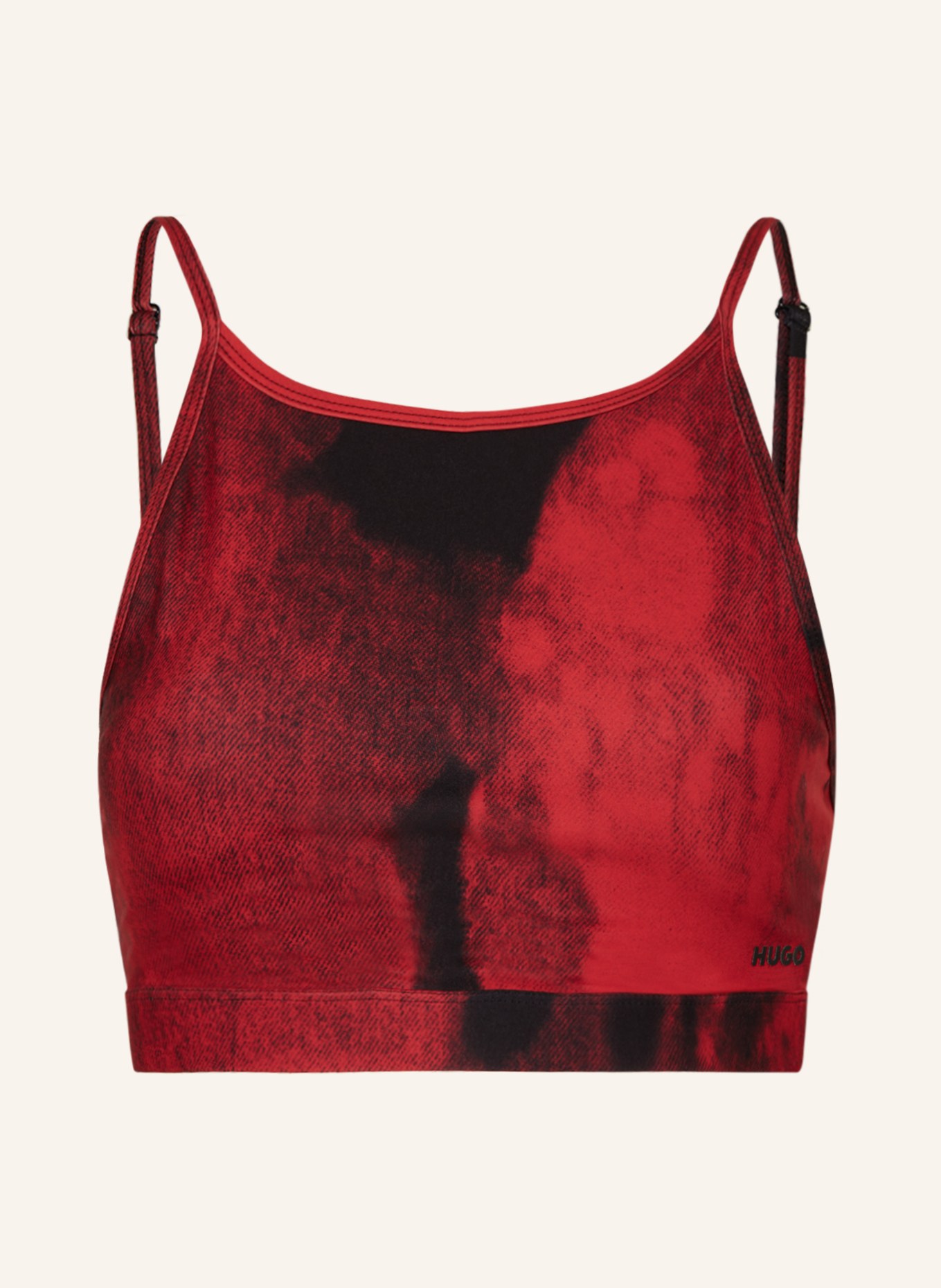 HUGO Bralette-Bikini-Top TIE DYE, Farbe: ROT/ SCHWARZ (Bild 1)