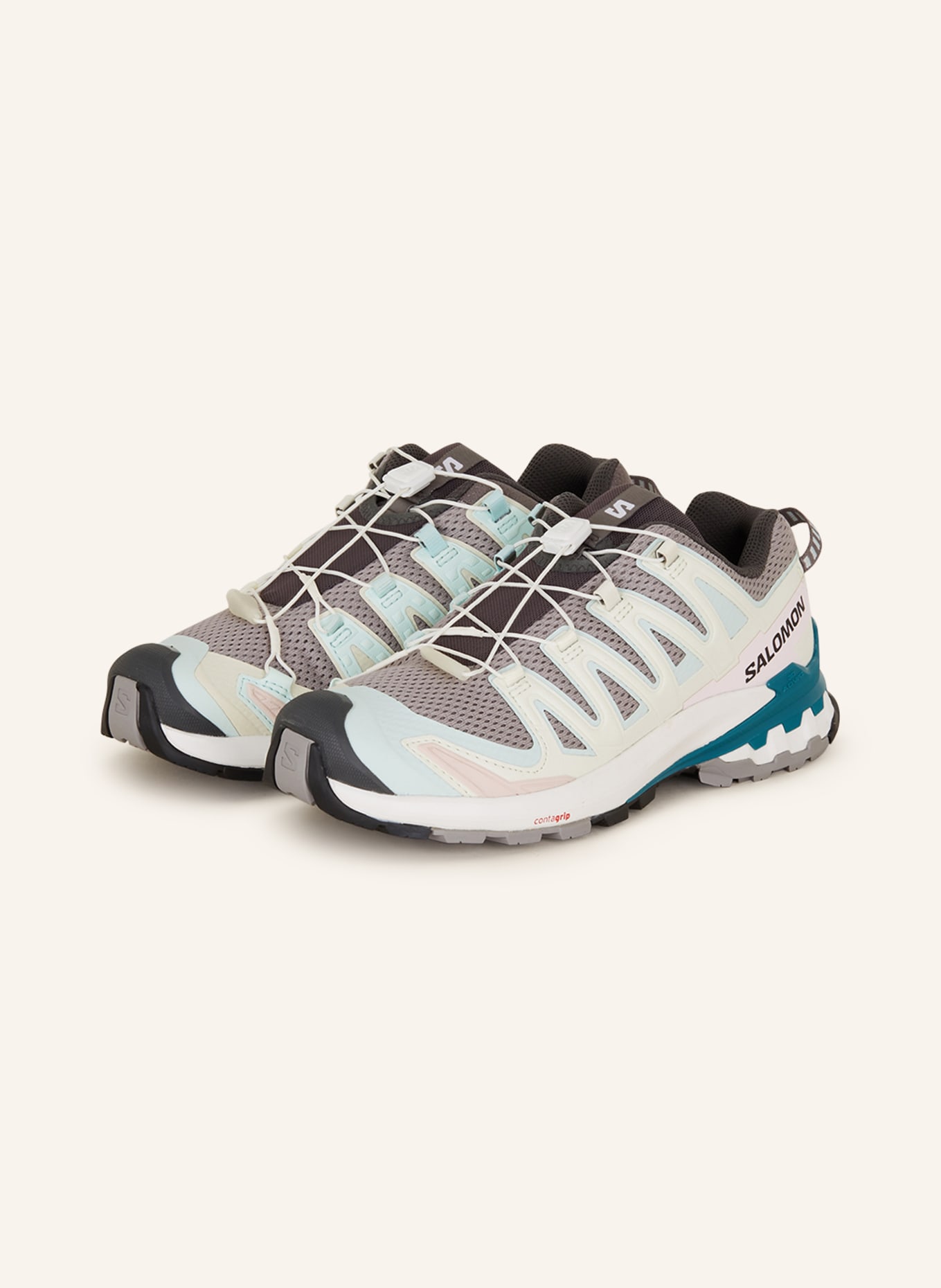 SALOMON Trail running shoes XA PRO 3D V9, Color: MINT/ LIGHT PURPLE/ WHITE (Image 1)