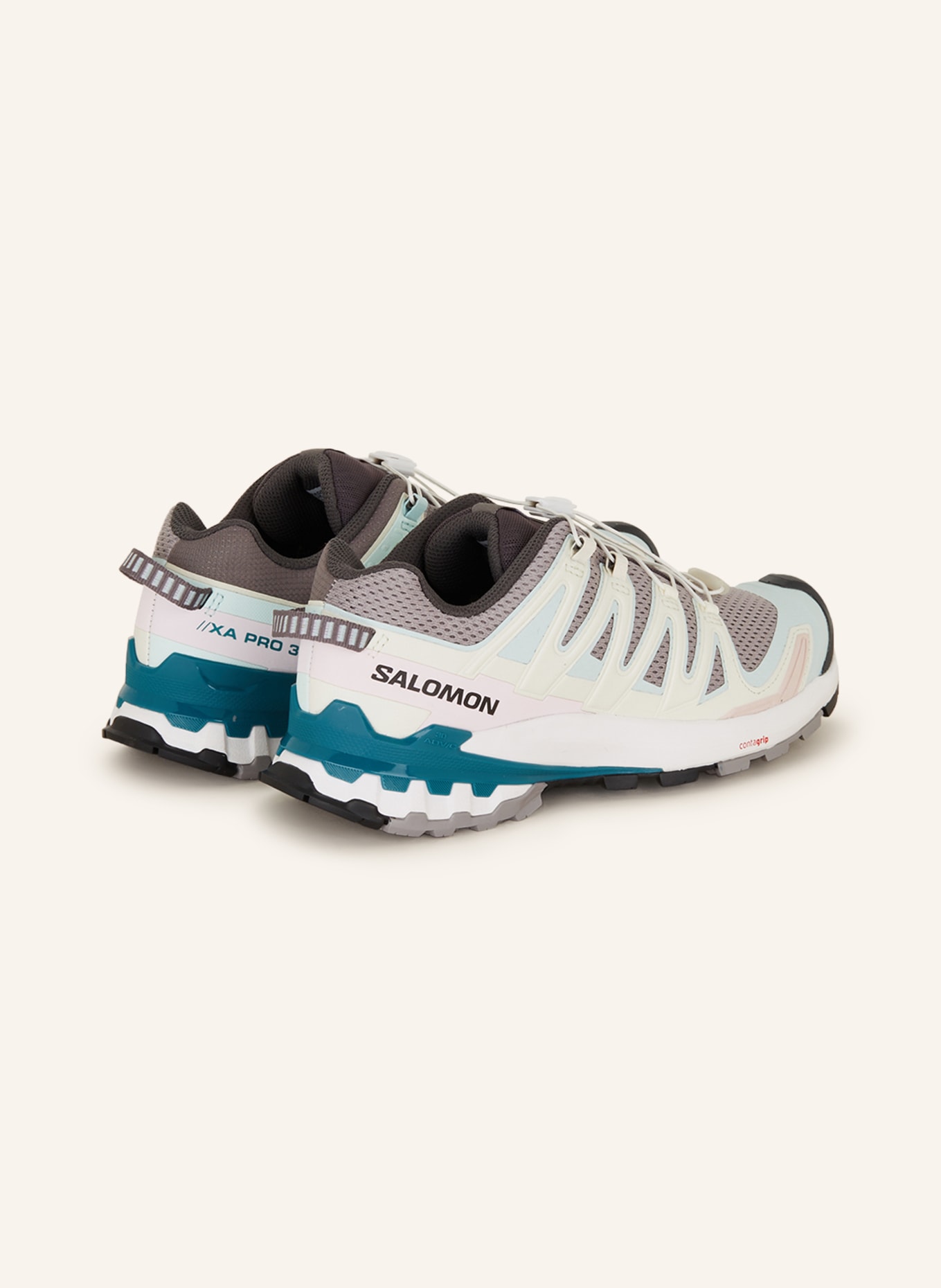 SALOMON Trail running shoes XA PRO 3D V9, Color: MINT/ LIGHT PURPLE/ WHITE (Image 2)