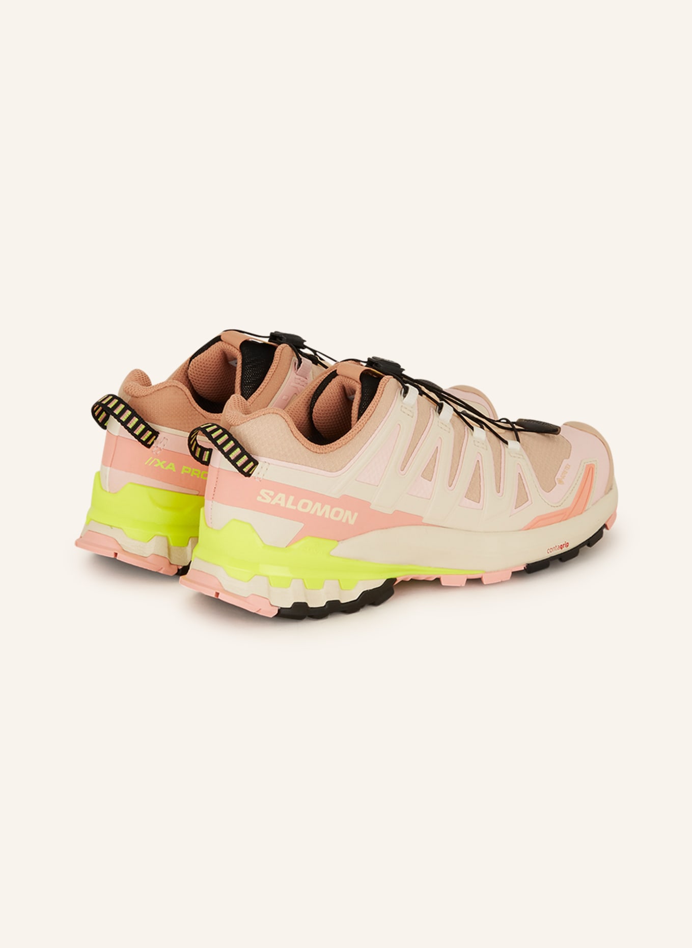 SALOMON Trail running shoes XA PRO 3D V9 GTX, Color: BEIGE/ PINK/ WHITE (Image 2)