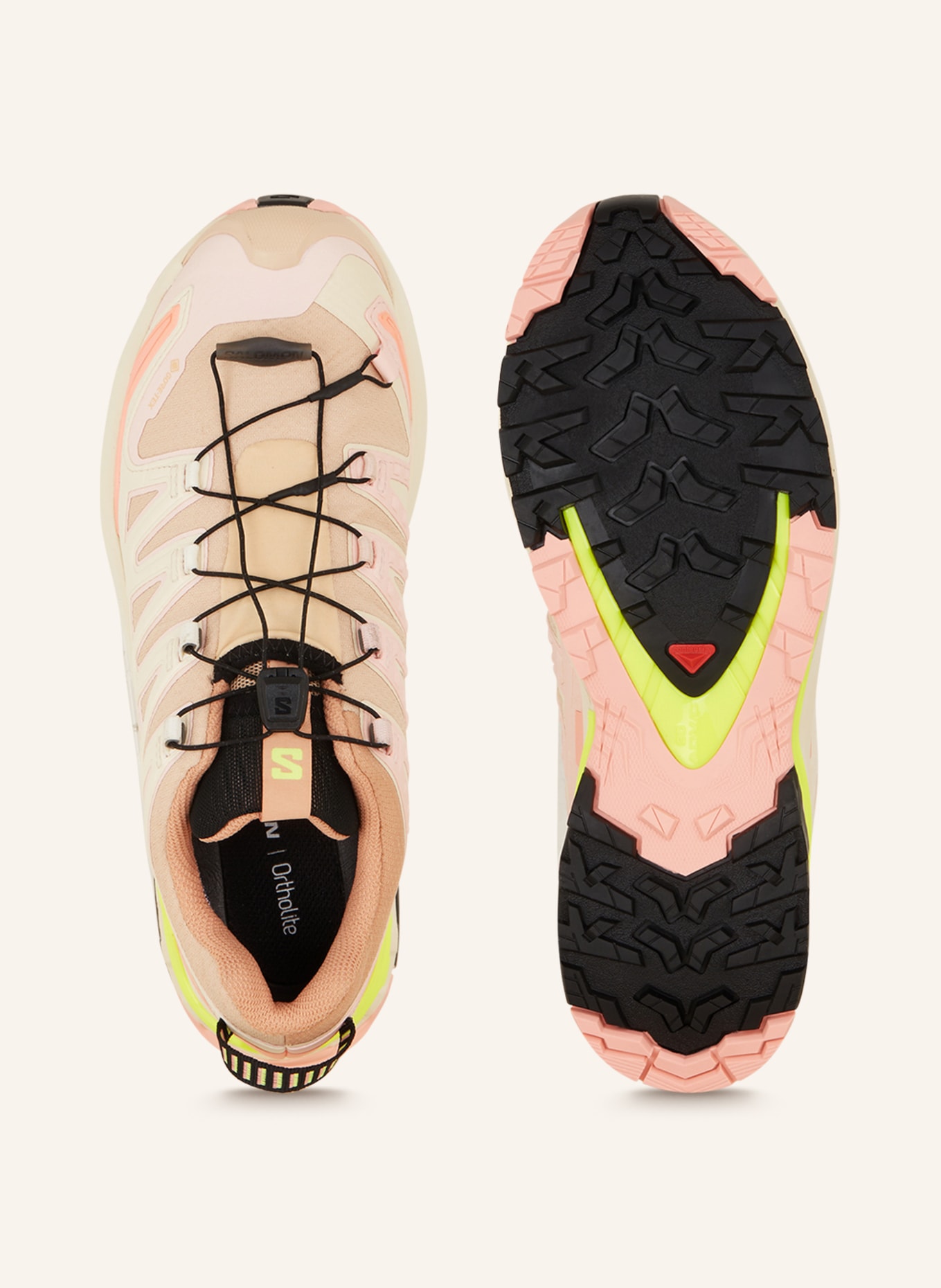 SALOMON Trail running shoes XA PRO 3D V9 GTX, Color: BEIGE/ PINK/ WHITE (Image 5)