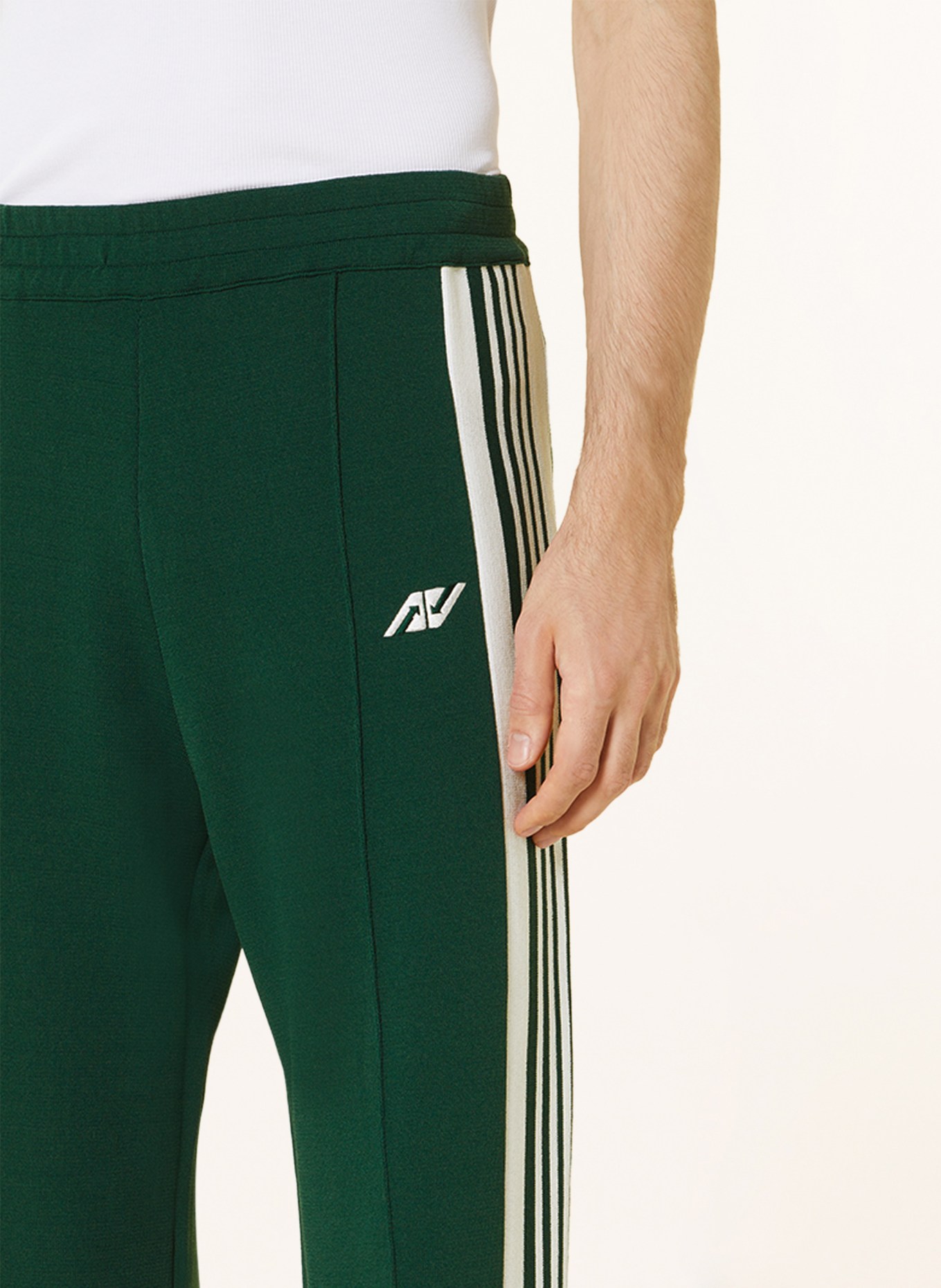 AUTRY Track pants with tuxedo stripes, Color: DARK GREEN/ WHITE (Image 5)