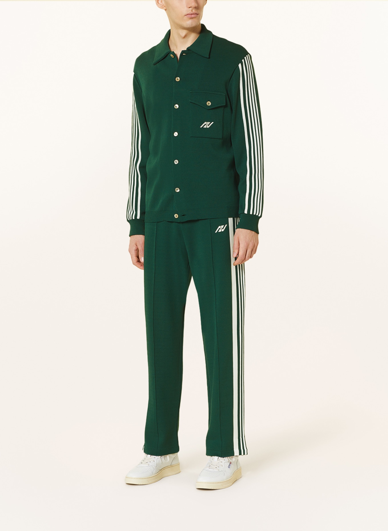 AUTRY Overshirt with tuxedo stripes, Color: DARK GREEN (Image 2)