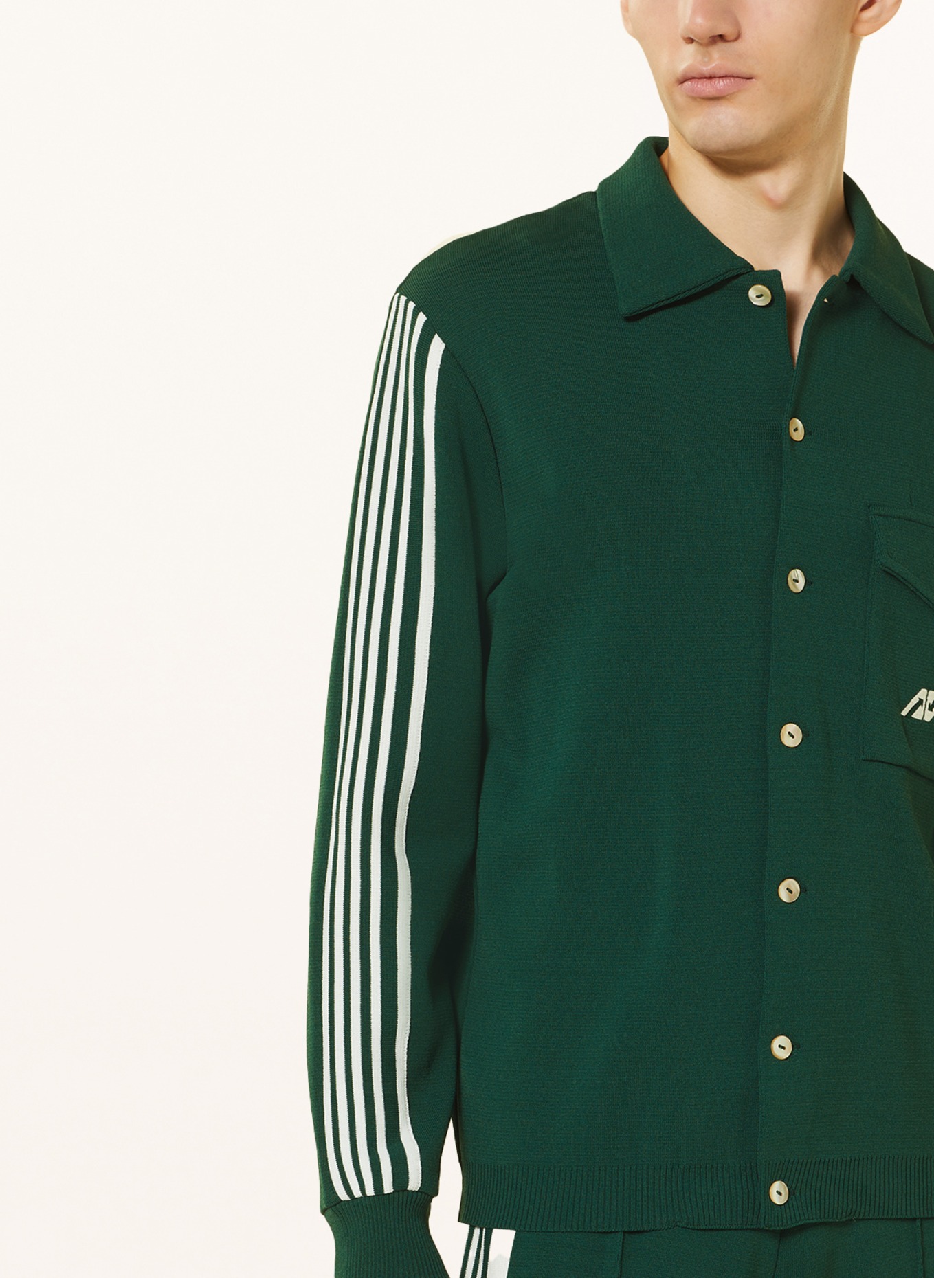 AUTRY Overshirt with tuxedo stripes, Color: DARK GREEN (Image 4)