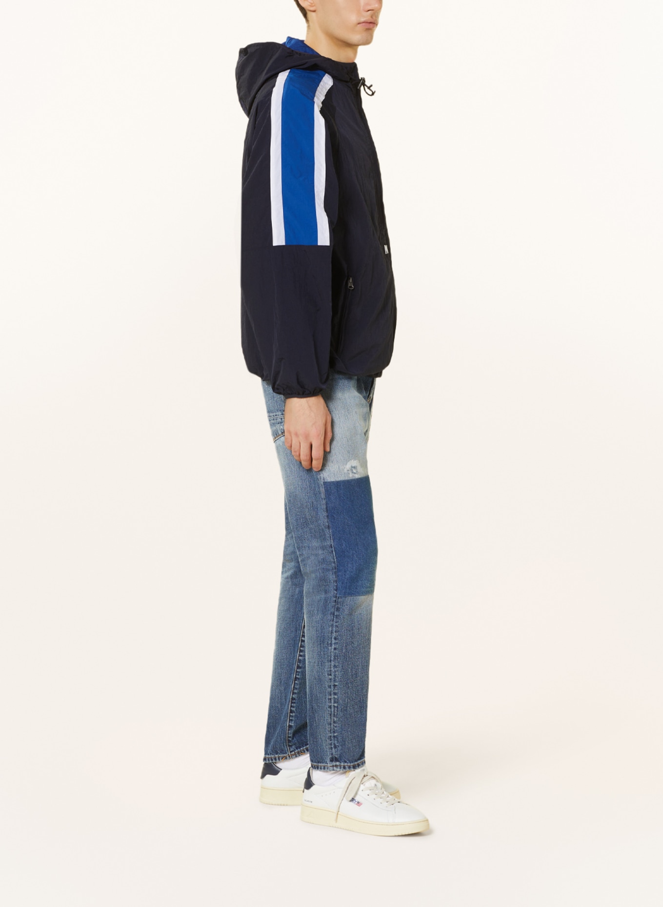 AUTRY Anorak jacket with tuxedo stripe, Color: DARK BLUE/ BLUE/ WHITE (Image 4)