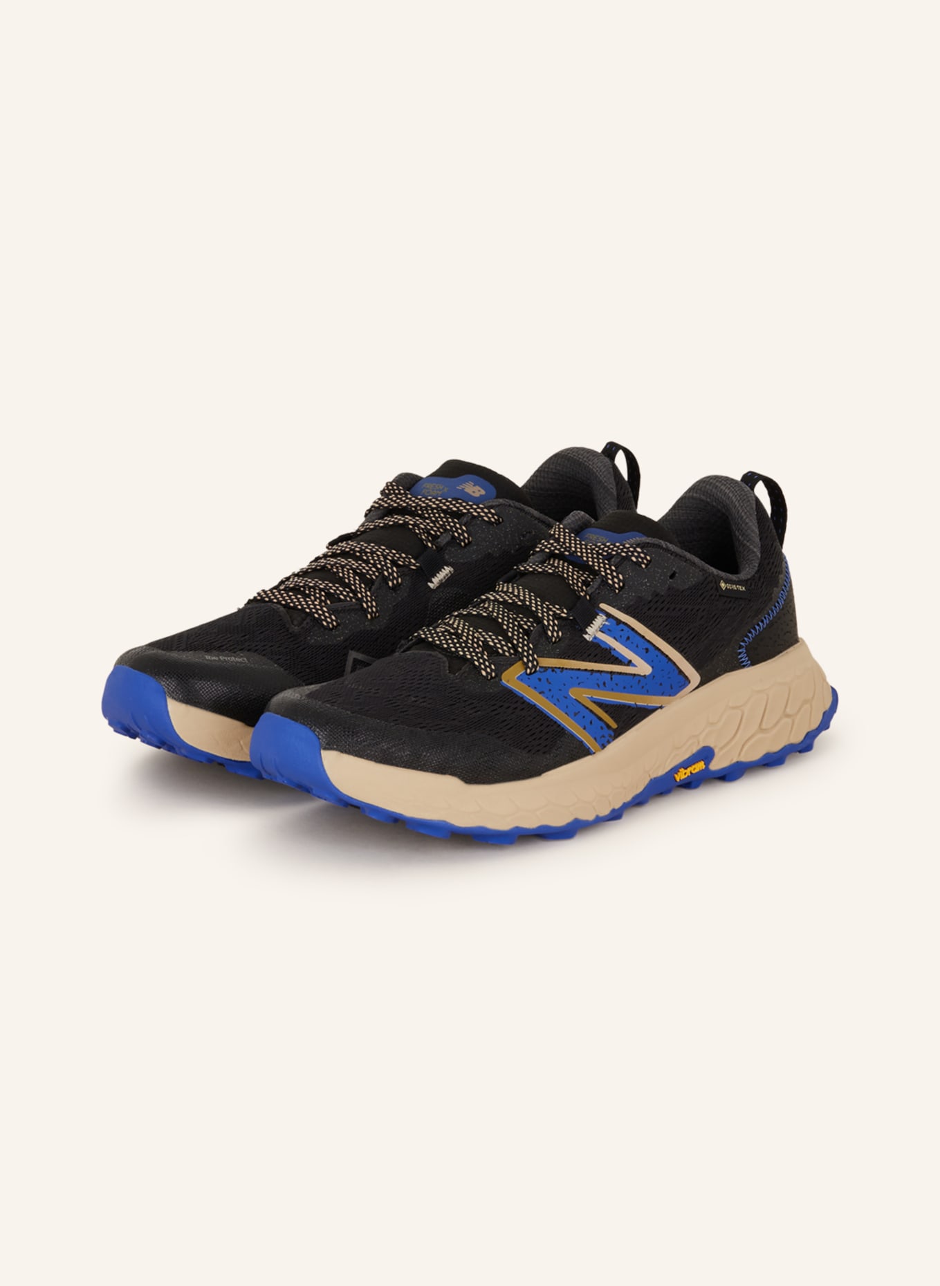 new balance Running shoes FRESH FOAM HIERRO V7 GTX, Color: BLACK/ BLUE/ BEIGE (Image 1)