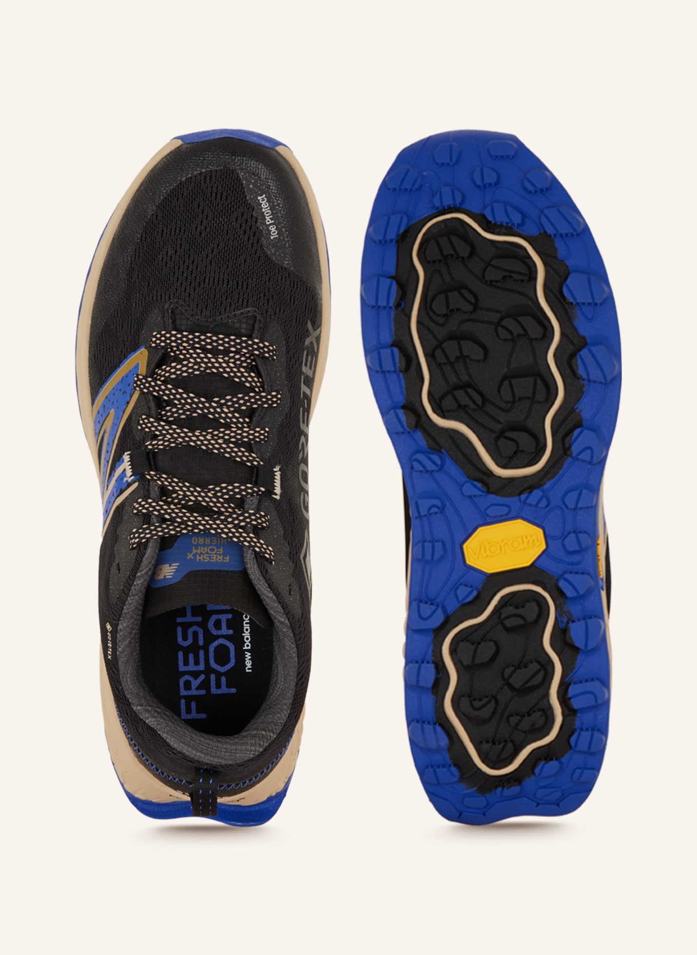 new balance Running shoes FRESH FOAM HIERRO V7 GTX, Color: BLACK/ BLUE/ BEIGE (Image 5)