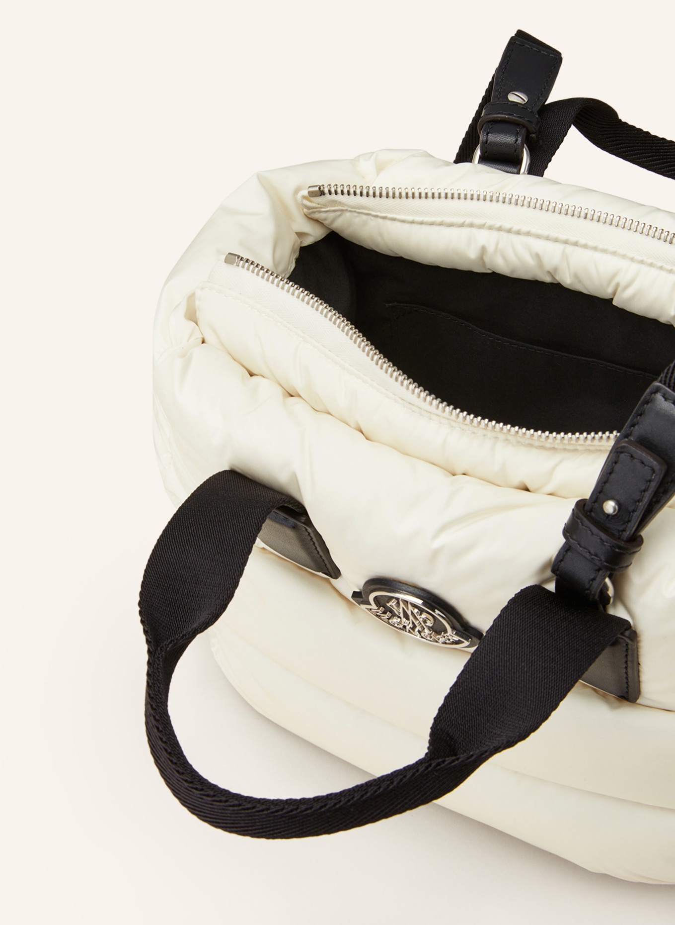 MONCLER Crossbody bag MINI CARADOC, Color: WHITE/ BLACK (Image 3)