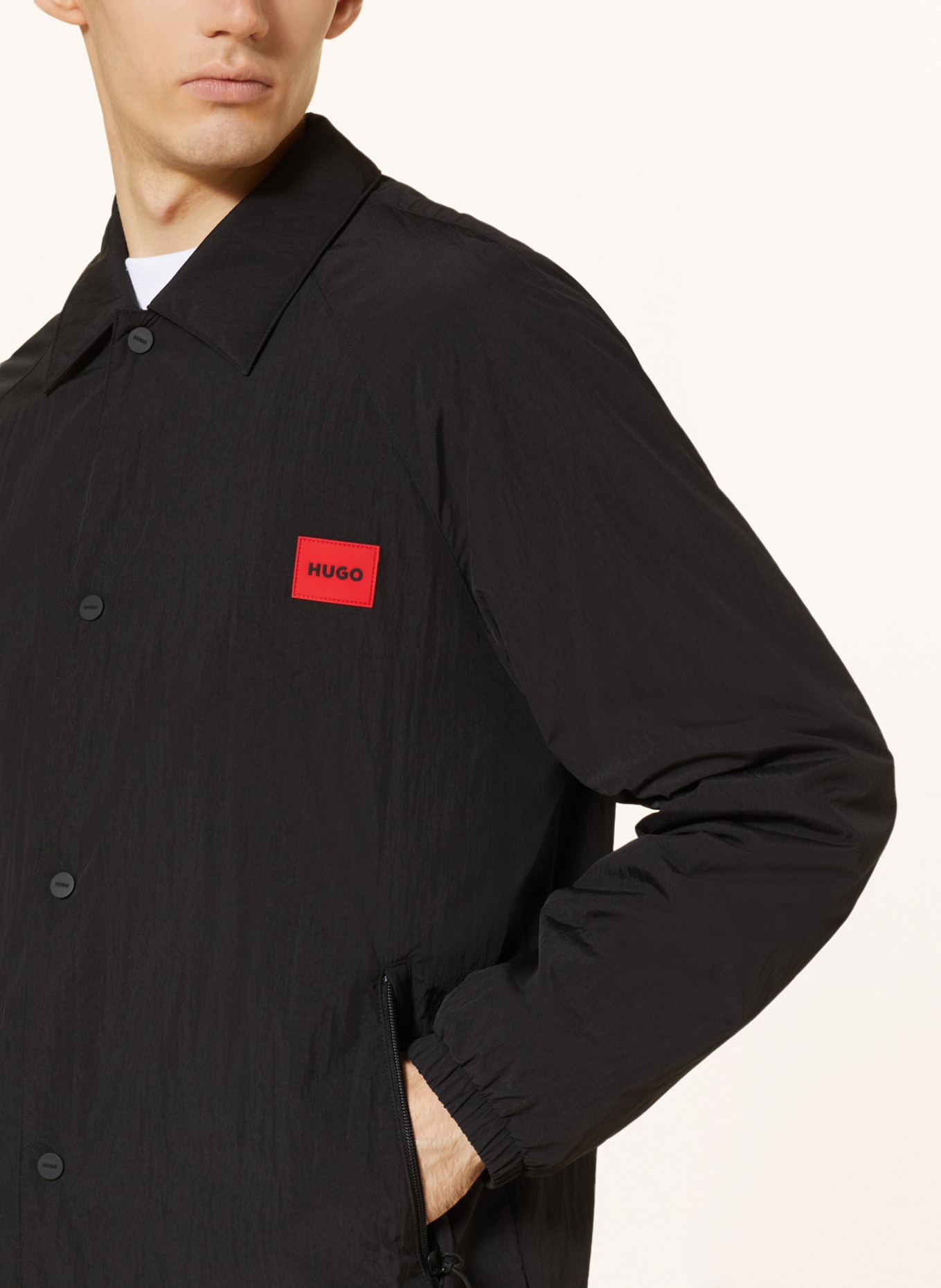 HUGO Overshirt BYLE, Color: BLACK (Image 4)