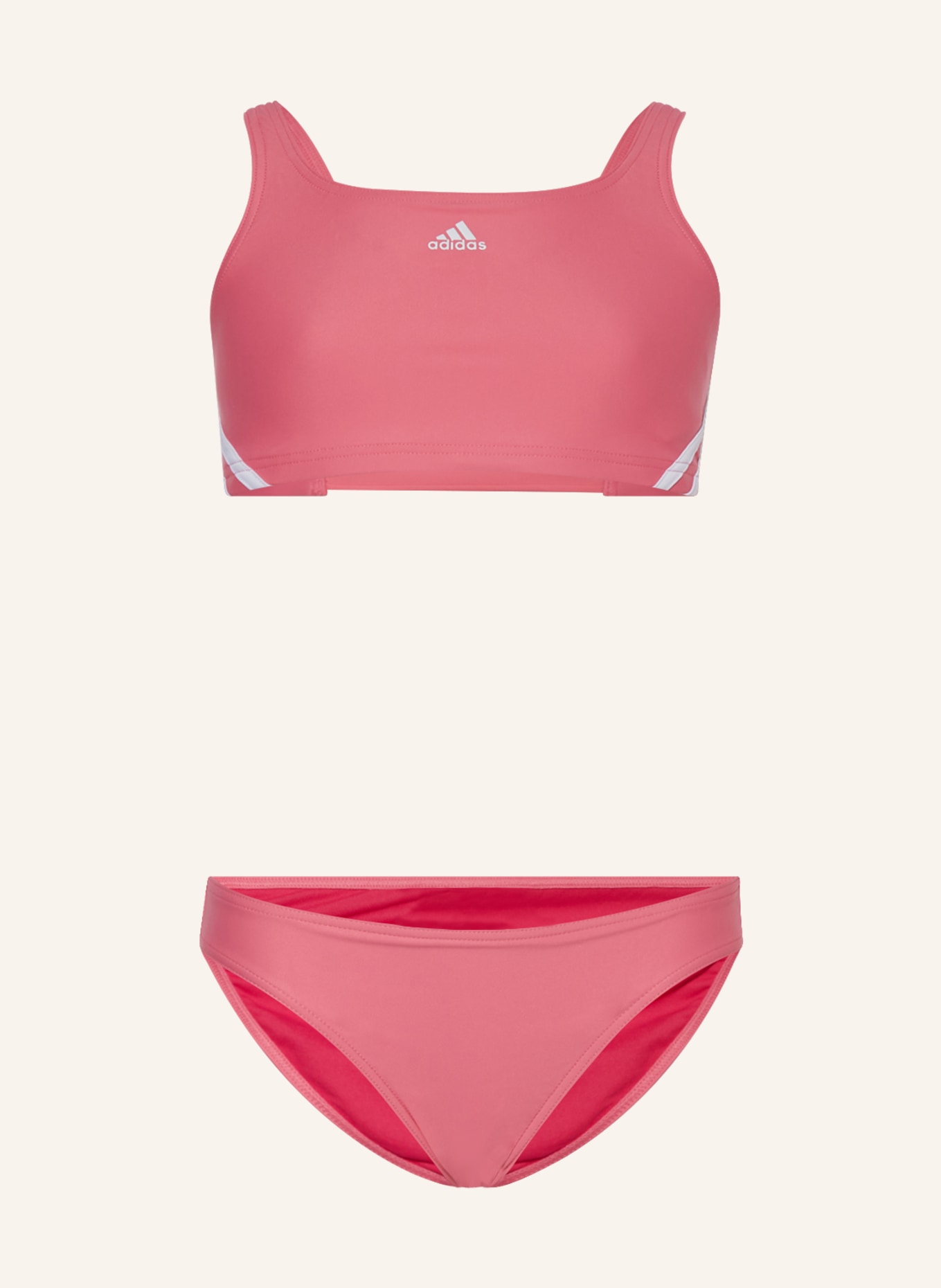 adidas Bustier-Bikini 3-STREIFEN, Farbe: ROSA (Bild 1)
