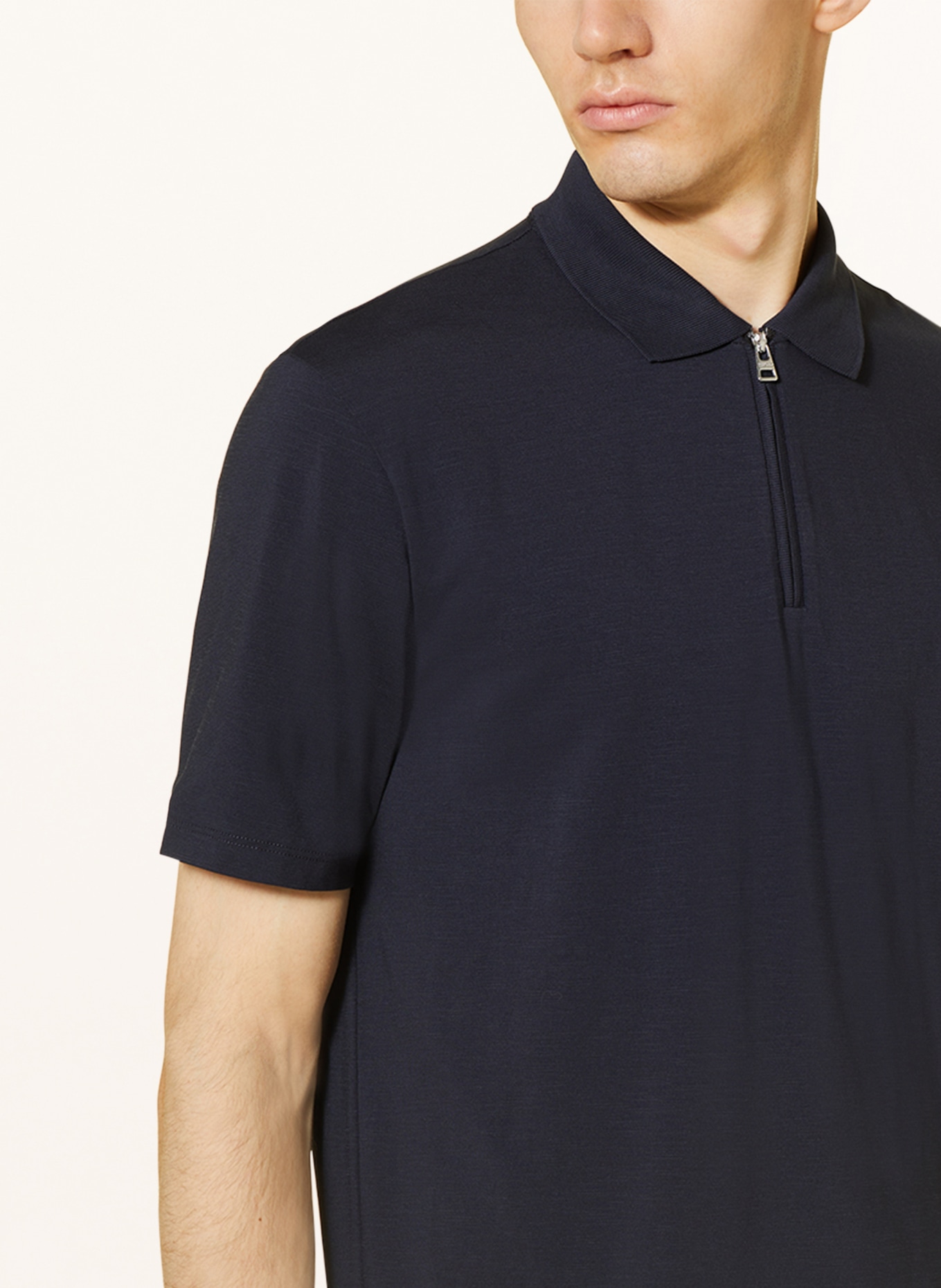 HUGO Jersey polo shirt DEKOK, Color: DARK BLUE (Image 4)