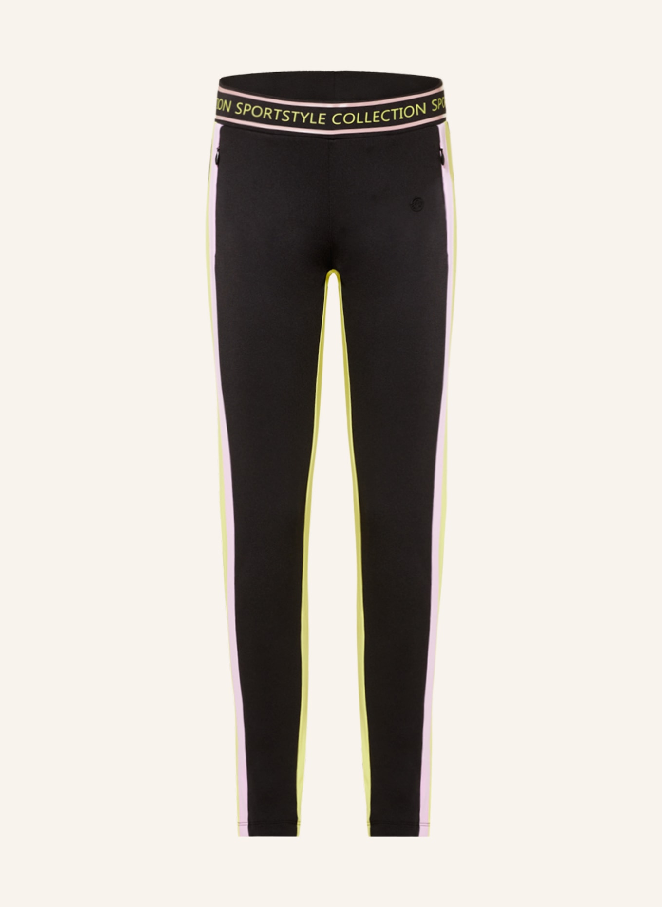 SPORTALM Golf trousers with tuxedo stripe, Color: BLACK/ YELLOW/ LIGHT PURPLE (Image 1)