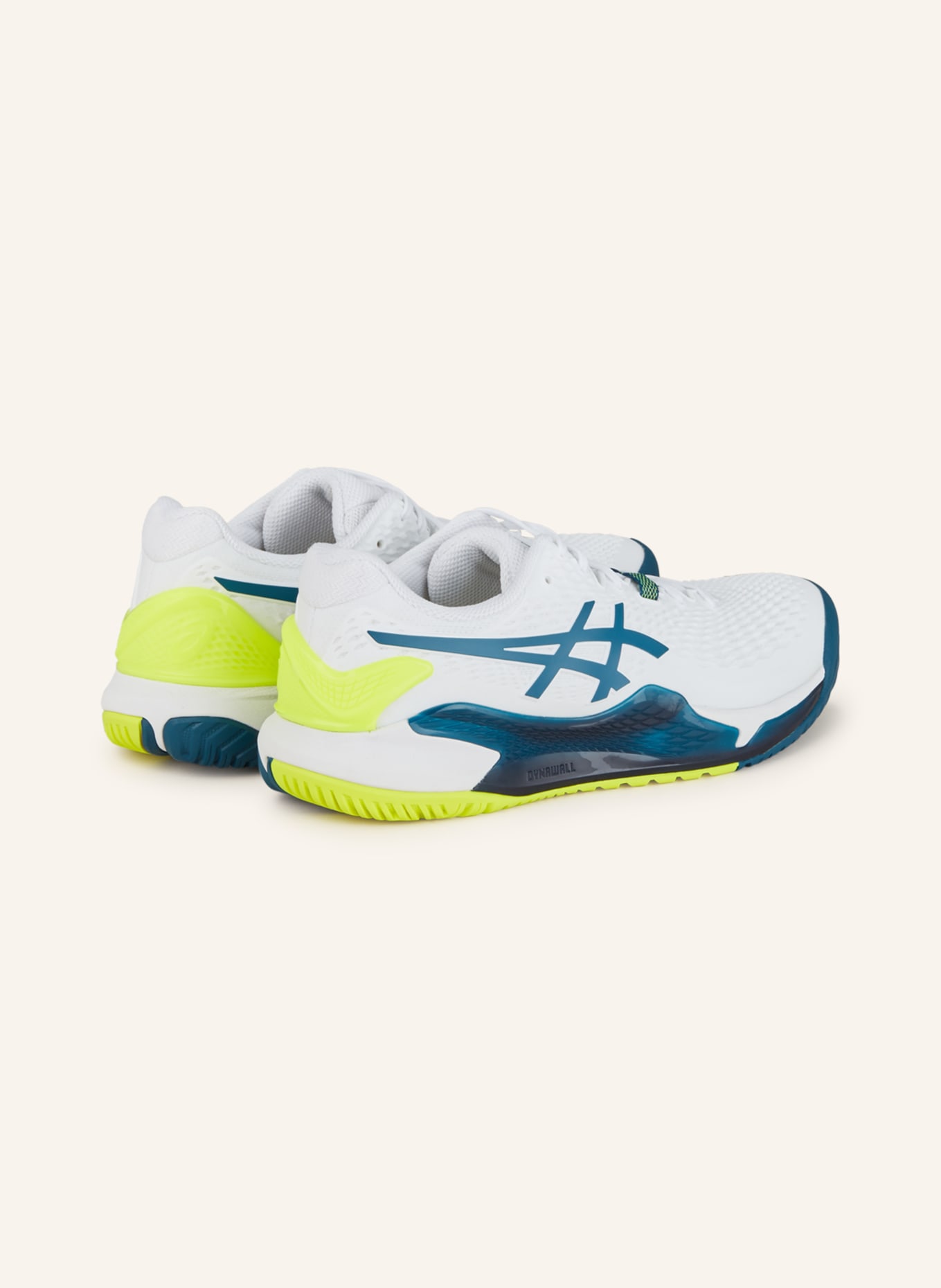 ASICS Tennis shoes GEL RESOLUTION 9 in white teal neon yellow