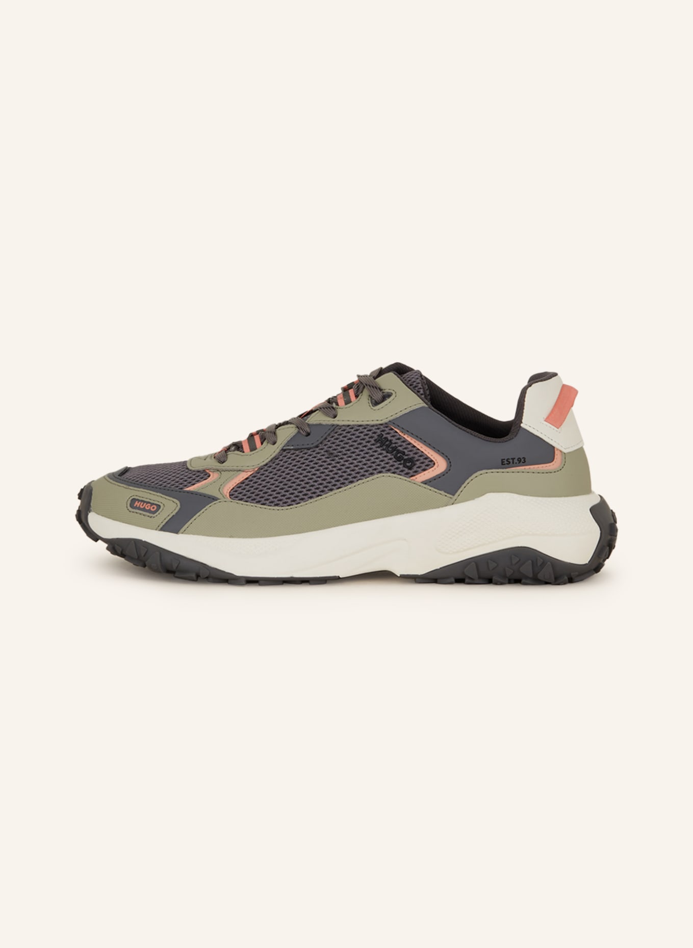 HUGO Sneakers GO1ST, Color: GRAY/ OLIVE/ SALMON (Image 4)