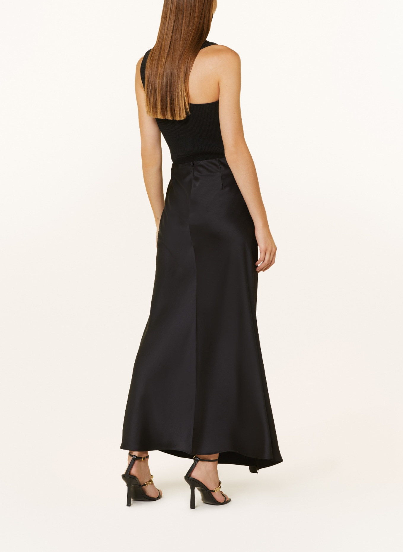 PINKO Satin skirt CONVERSIONE in wrap look, Color: BLACK (Image 3)